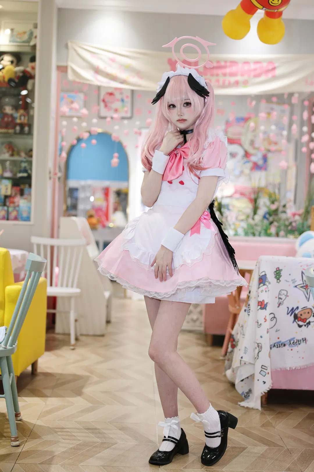 下江コハル コスプレ 『ブルーアーカイブ』メイド服、ピンク系スイートハート出撃 - 悲伤的肥牛卷 - 4枚目