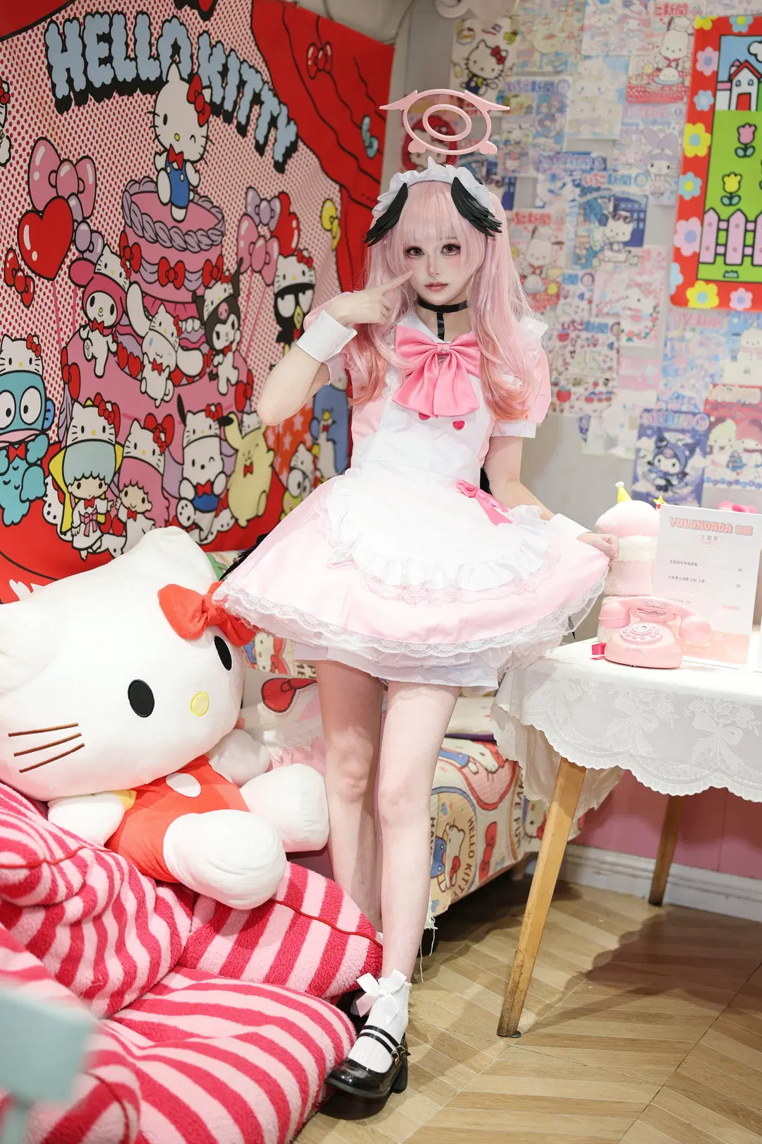 【Shimoe Koharu cosplay】Sweet Critical Hit from Blue Archive's Pink Maid outfit by 悲伤的肥牛卷 - Image 2