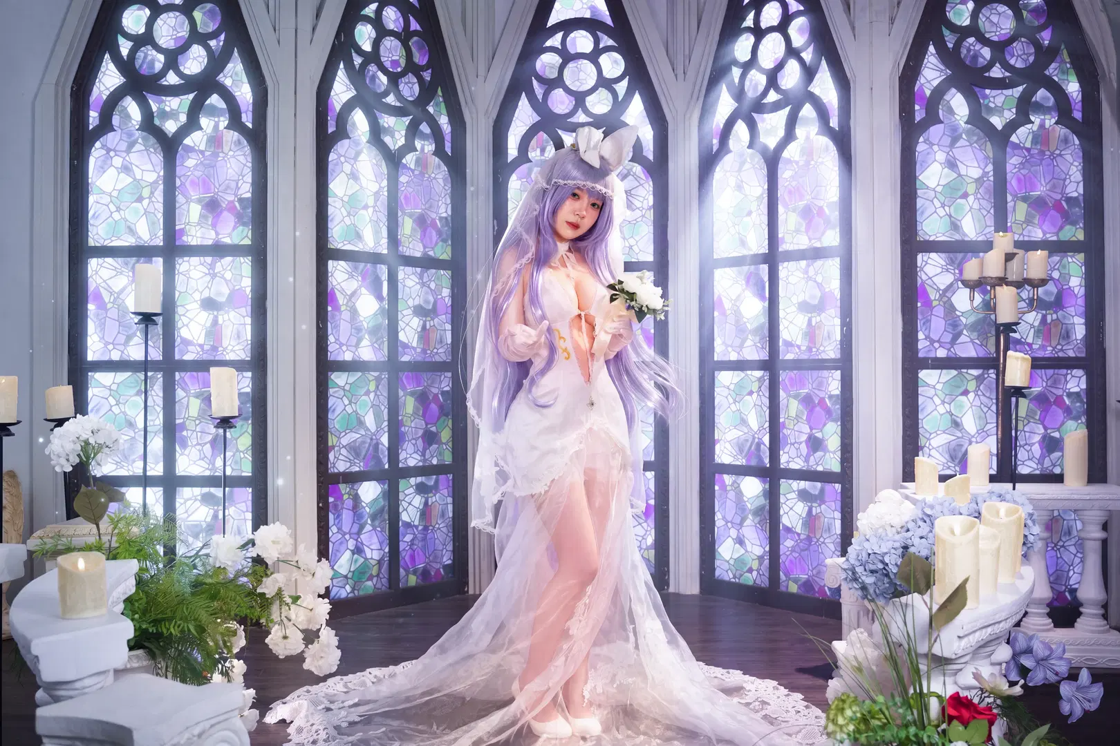 碧蓝航线, 花嫁cos, 教堂写真, 新泽西cos, 丝袜