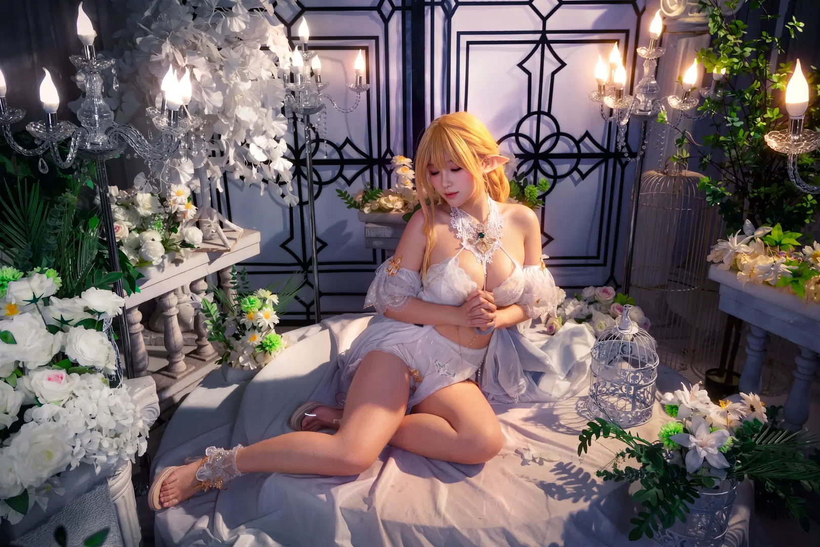 Azur Lane Golden Lion Cosplay: Dreamy Elf in White Lace and Tulle by 命运卿（报班进修版） - Image 2