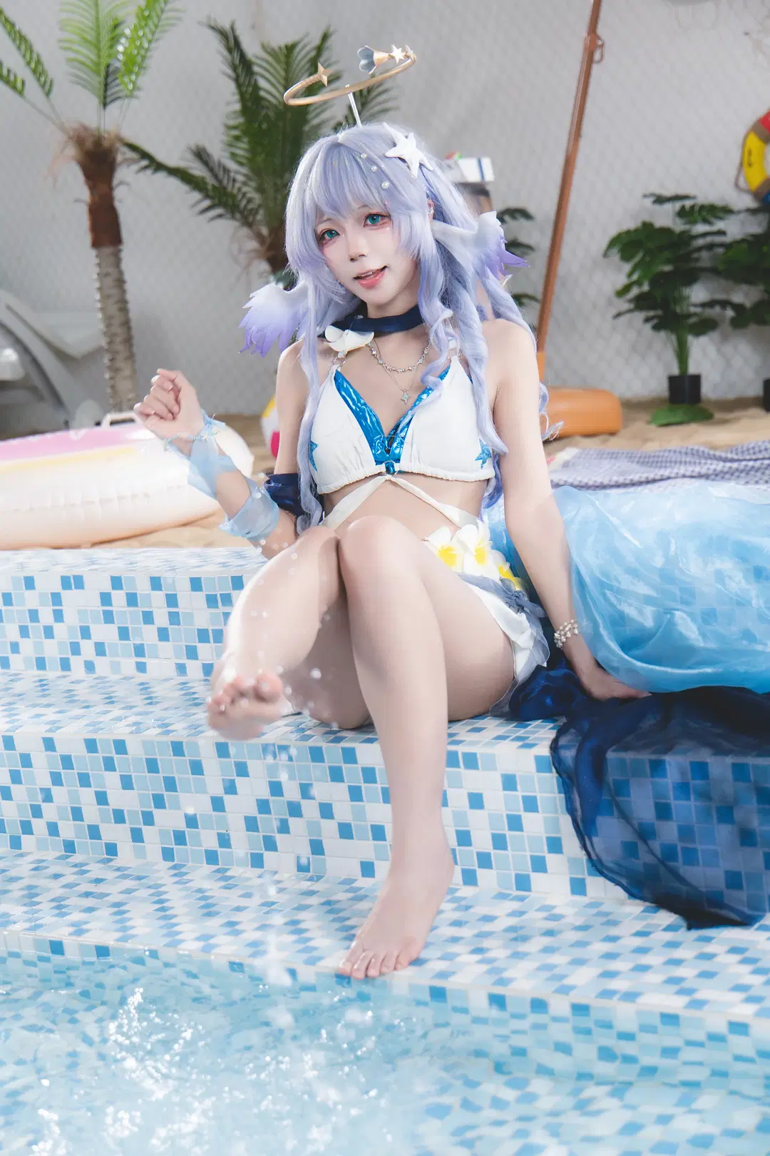 【知更鸟cos】夏日泳池边的清凉漫步 - 风凛纸鸢 - 第3张