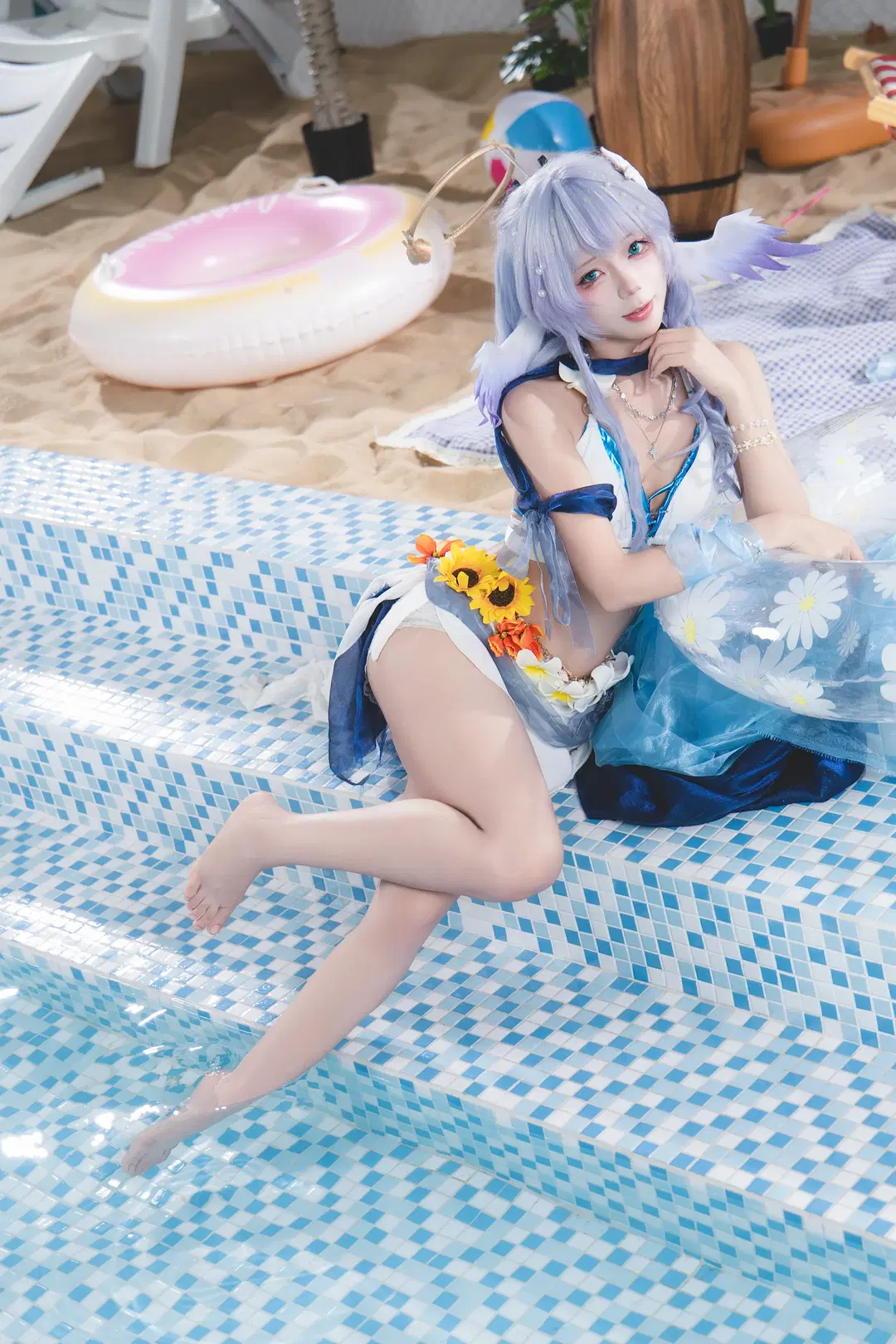 【知更鸟cos】夏日泳池边的清凉漫步 - 风凛纸鸢 - 第4张