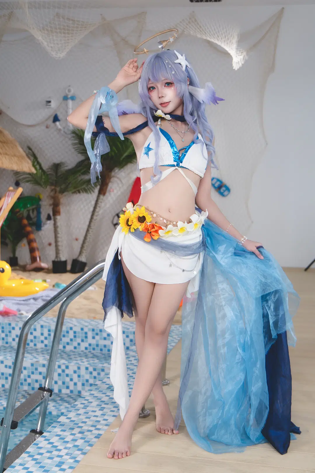 【知更鸟cos】晴歌泳装夏日清凉出片