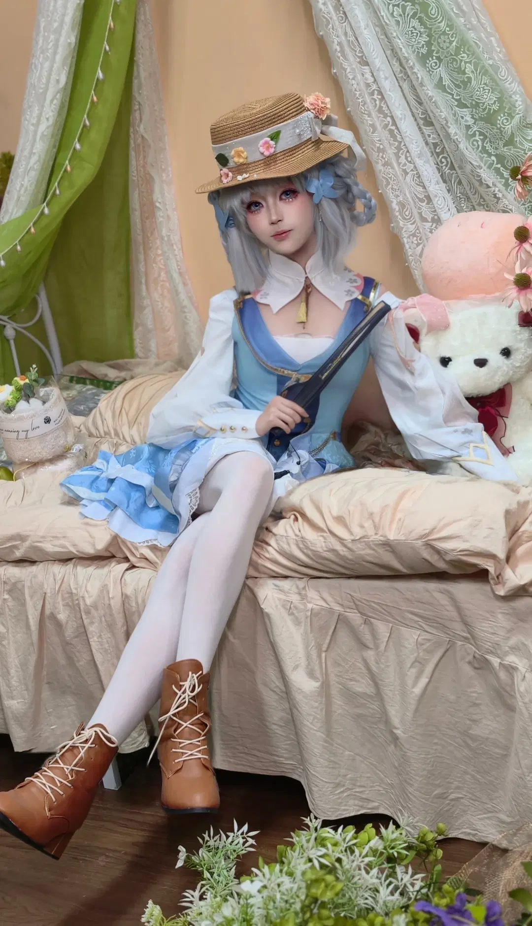 【神里绫华cos】蓝白田园风装扮的治愈日常