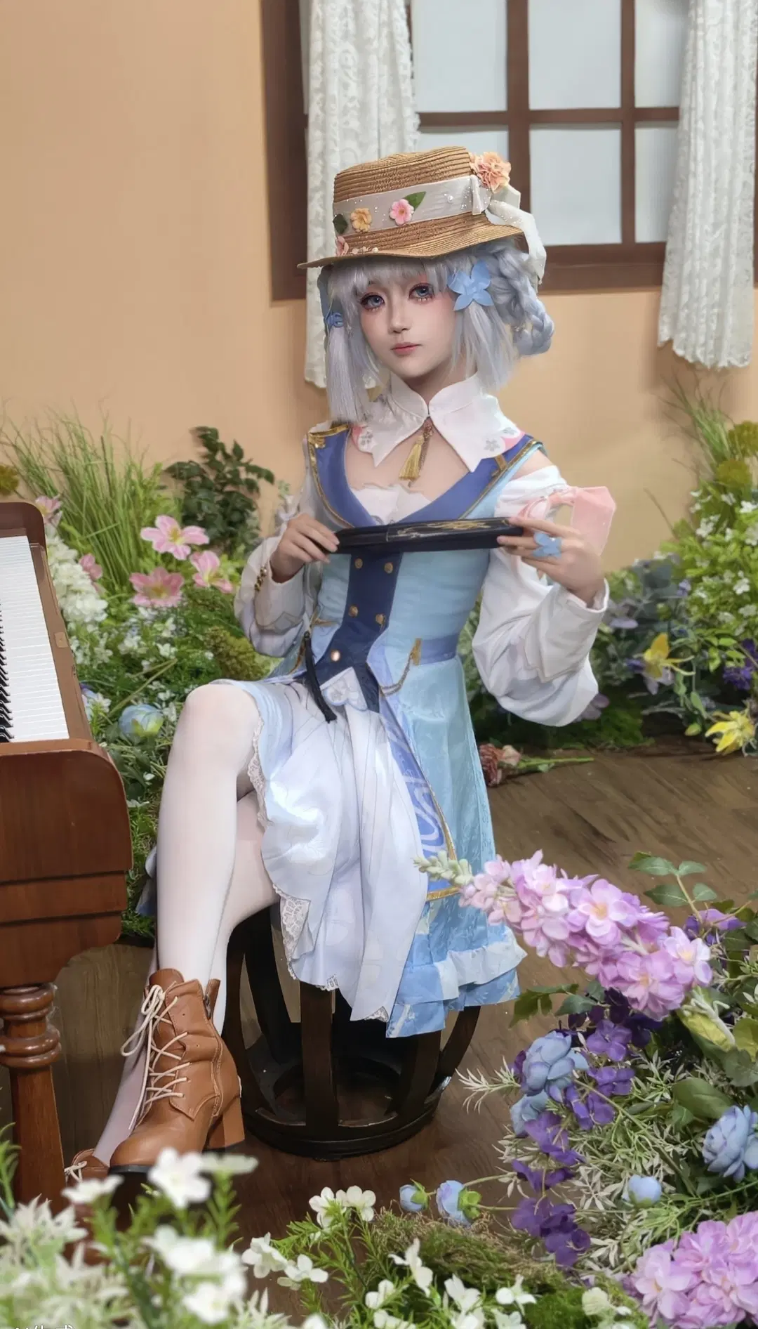 原神, 神里绫华cos, 白丝袜