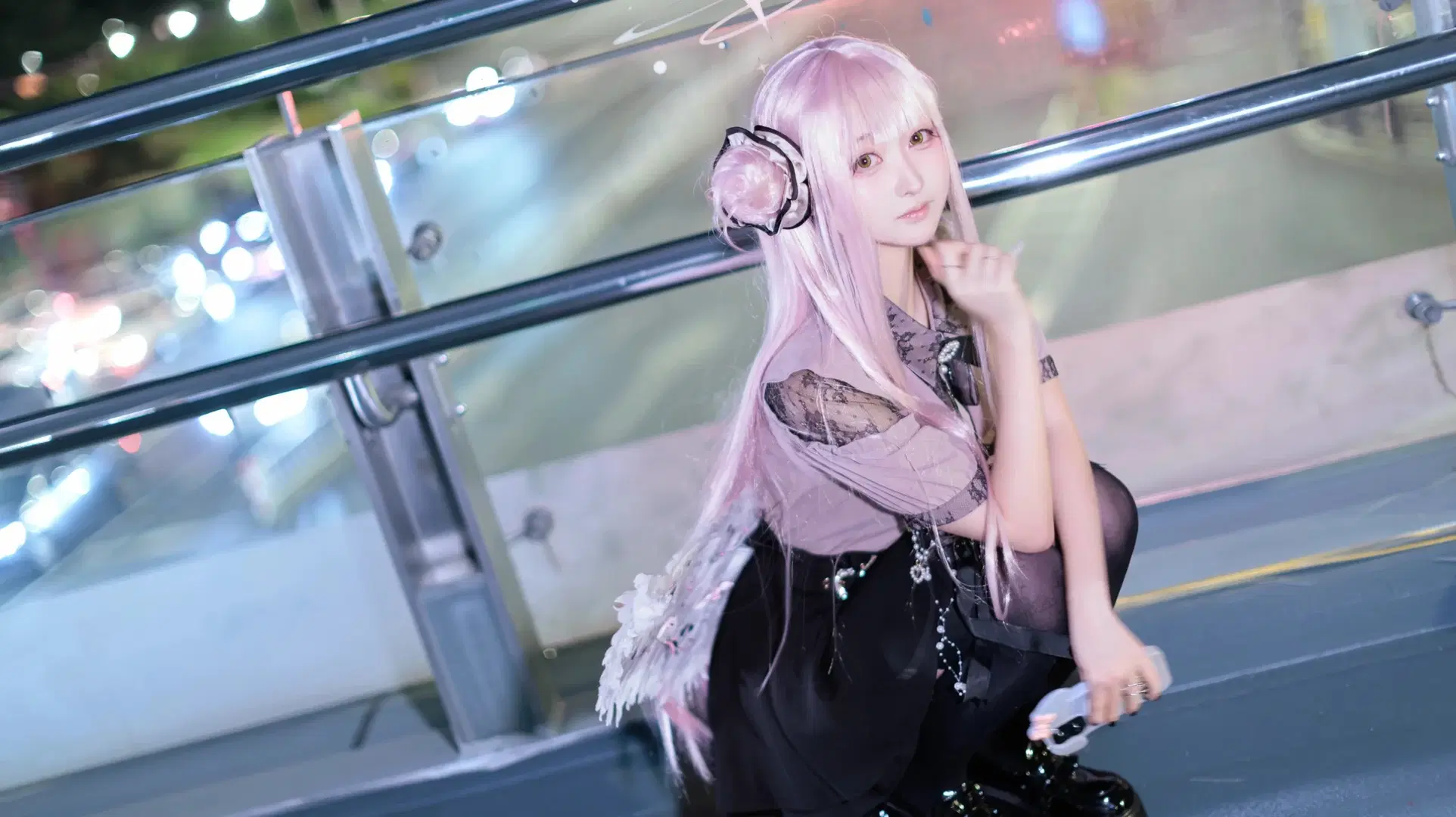 【聖園ミカ コスプレ】ブルーアーカイブのピンクの天使が夜に舞い降りる - 在线只有5分钟 - 4枚目