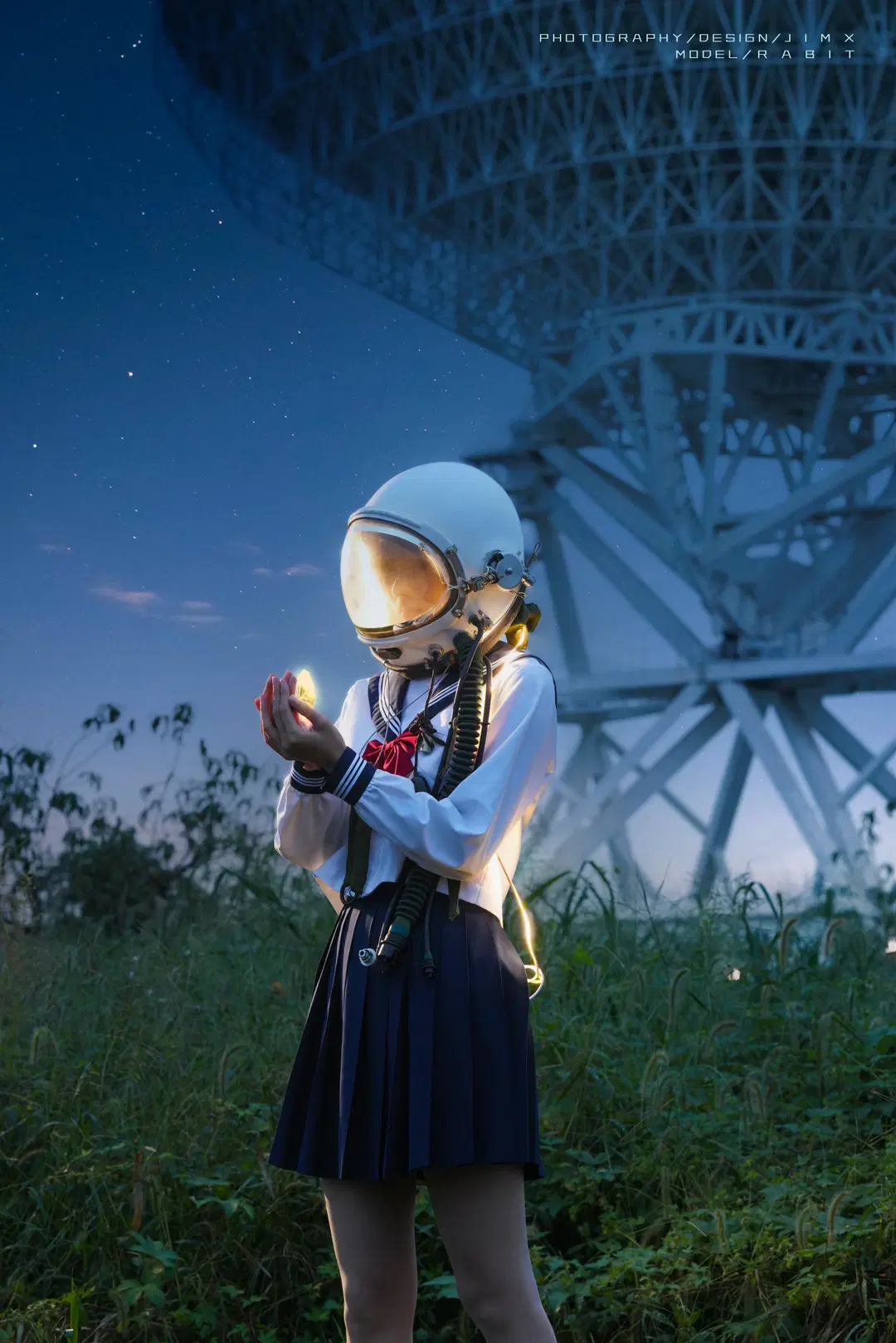 JK uniform mixed with an astronaut helmet, shooting Starry sky photography under a radio telescope by 猫活150 - Image 2