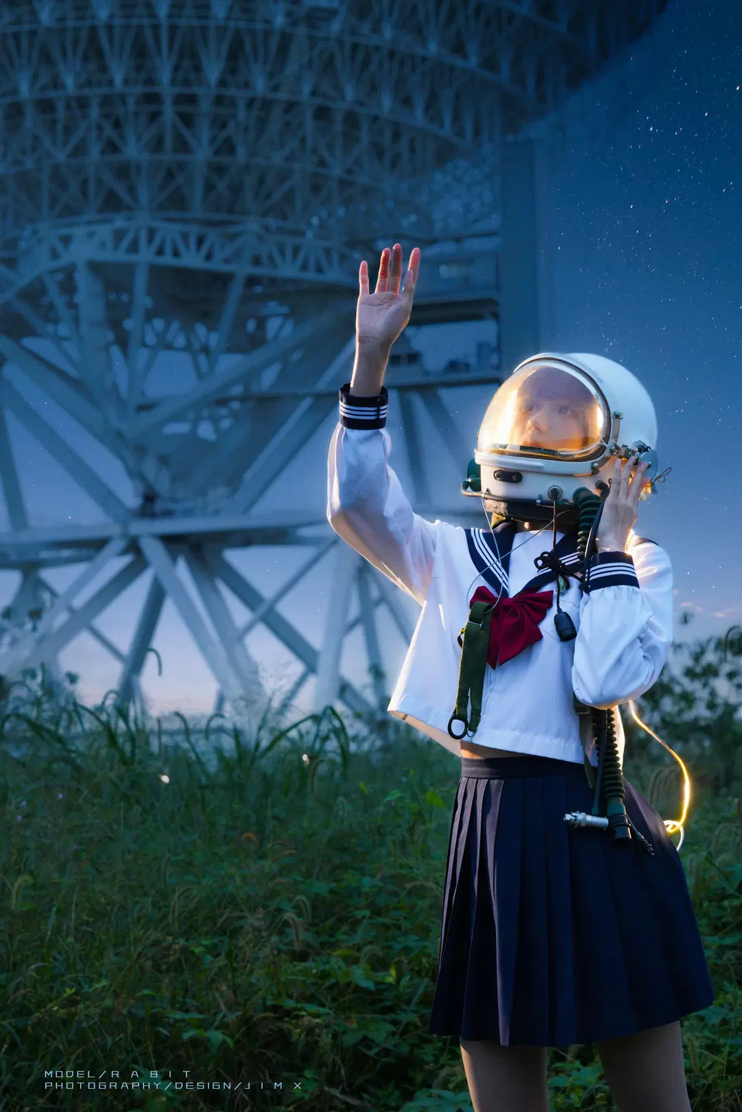 JK uniform mixed with an astronaut helmet, shooting Starry sky photography under a radio telescope by 猫活150 - Image 3
