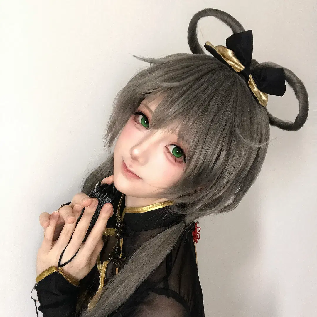 二次元, cosplay, 洛天依cos, 金丝雀, 灰发