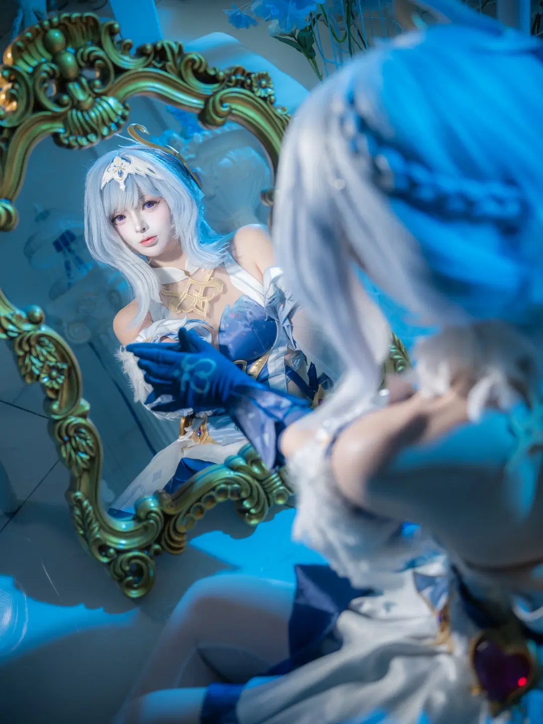 [Odette cosplay] Genshin Impact: Cool-Toned Blue Ballet in a White European Studio by 北京摄影-卡尔 - Image 4