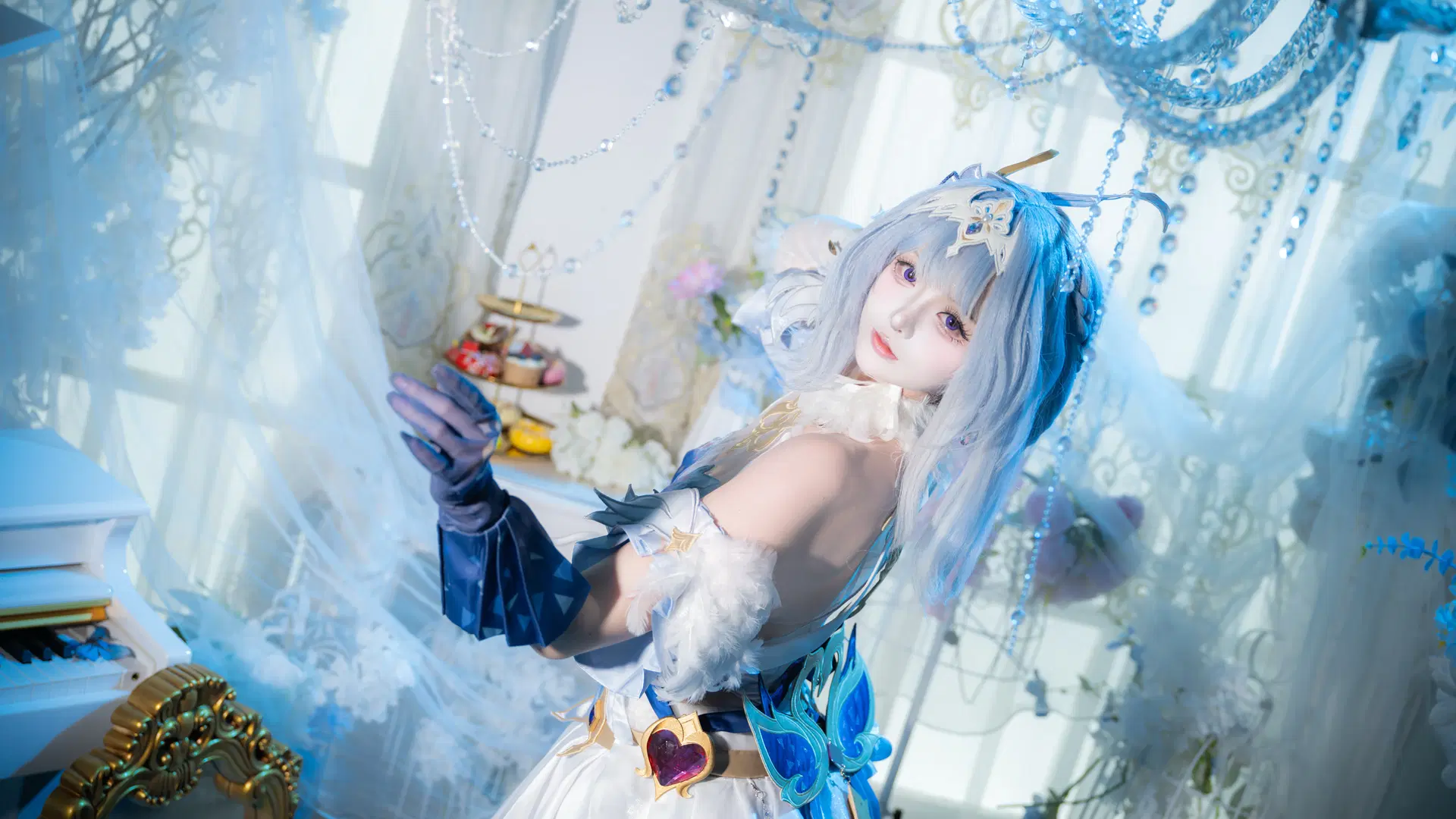 [Odette cosplay] Genshin Impact: Cool-Toned Blue Ballet in a White European Studio by 北京摄影-卡尔 - Image 6