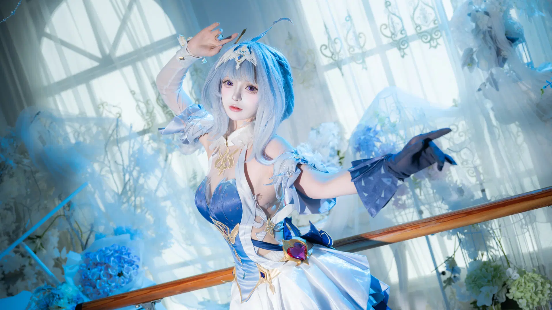 [Odette cosplay] Genshin Impact: Cool-Toned Blue Ballet in a White European Studio by 北京摄影-卡尔 - Image 7