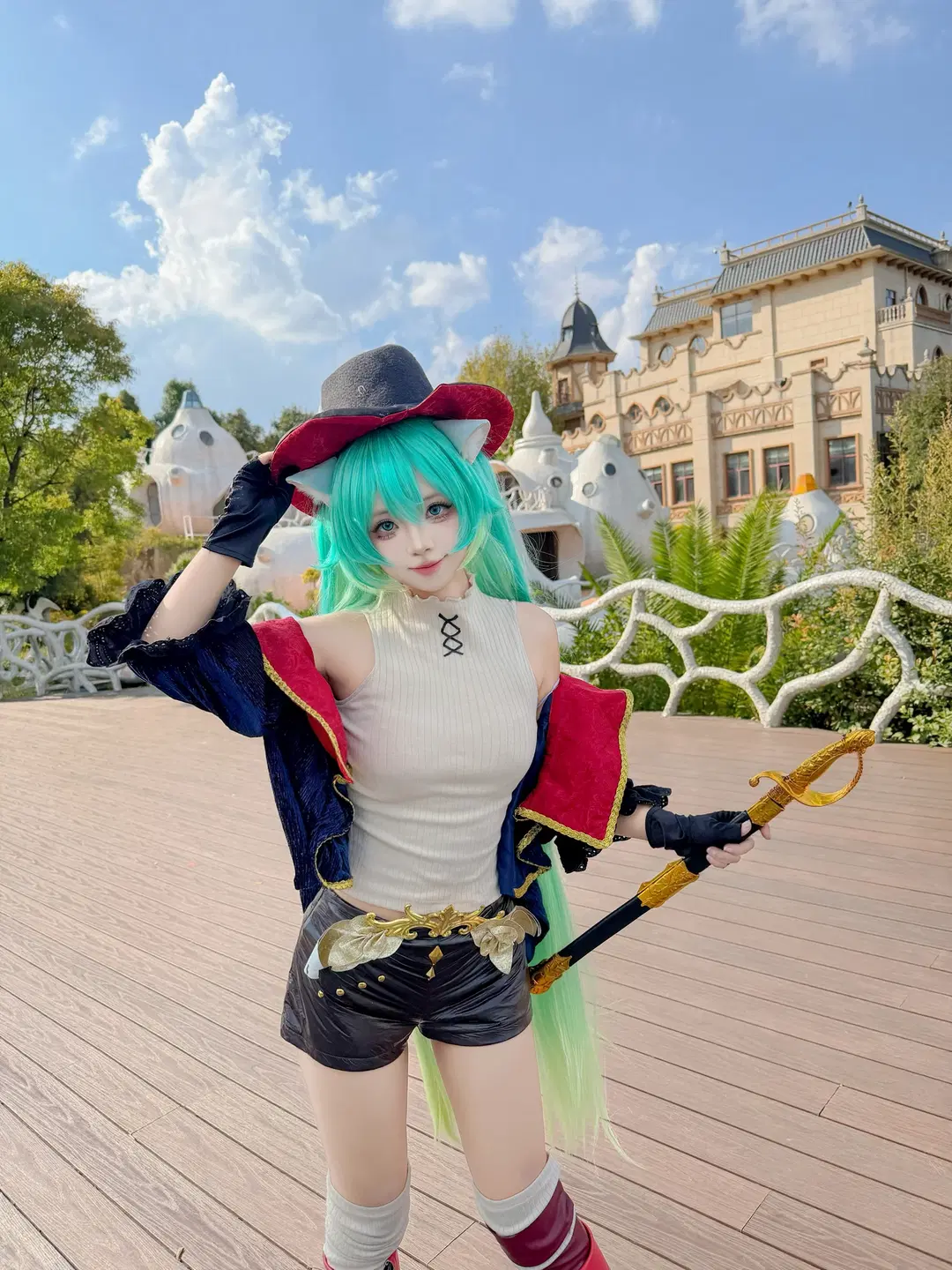 コスプレ, 初音ミクコスプレ, ストッキング, 長靴をはいた猫, 鳳龍湾アラジンタウン