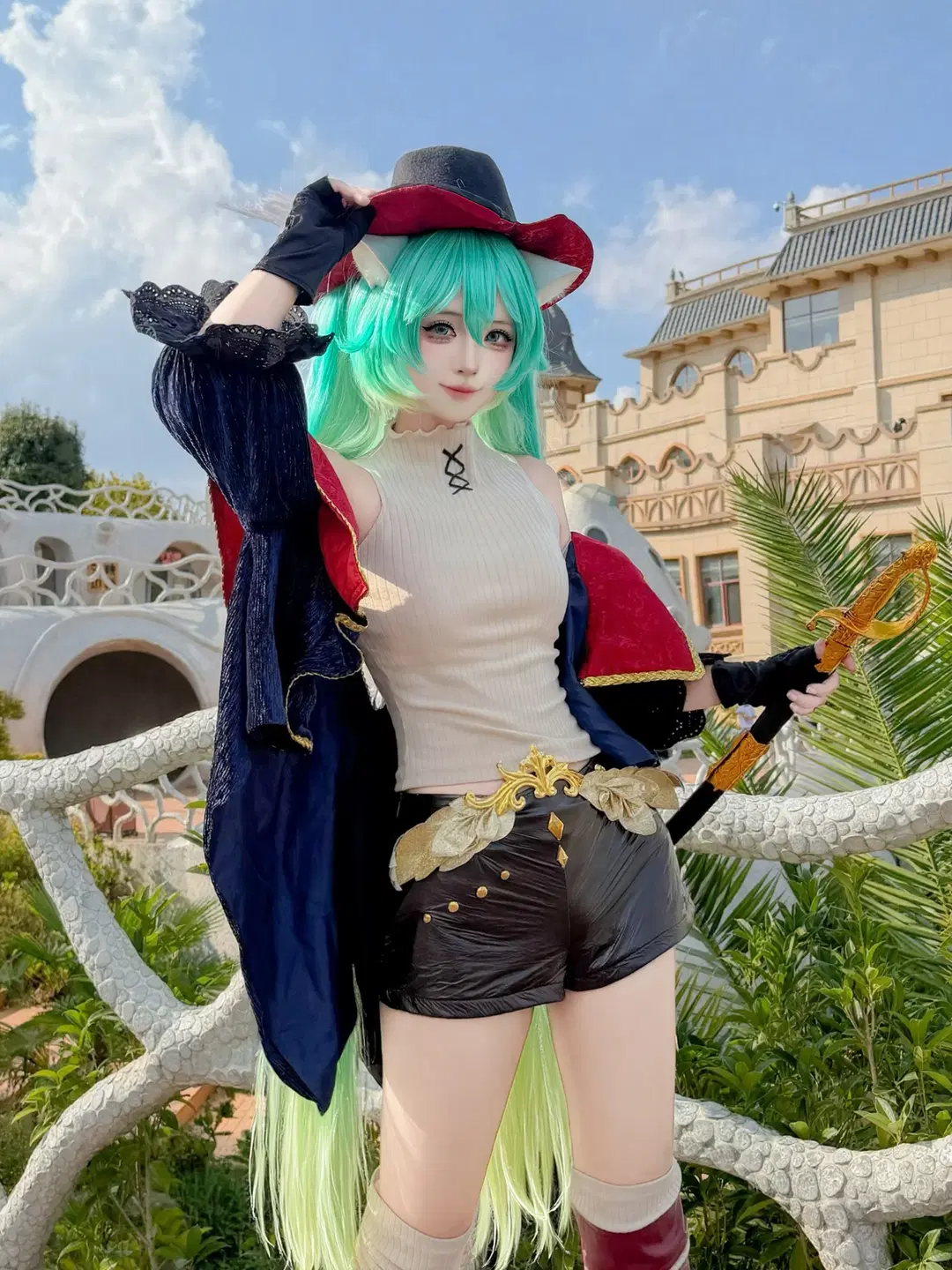 初音ミクコスプレ 長靴をはいた猫の剣士姿、鳳龍湾アラジンタウン冒険記 - 是一只小鱼北 - 4枚目