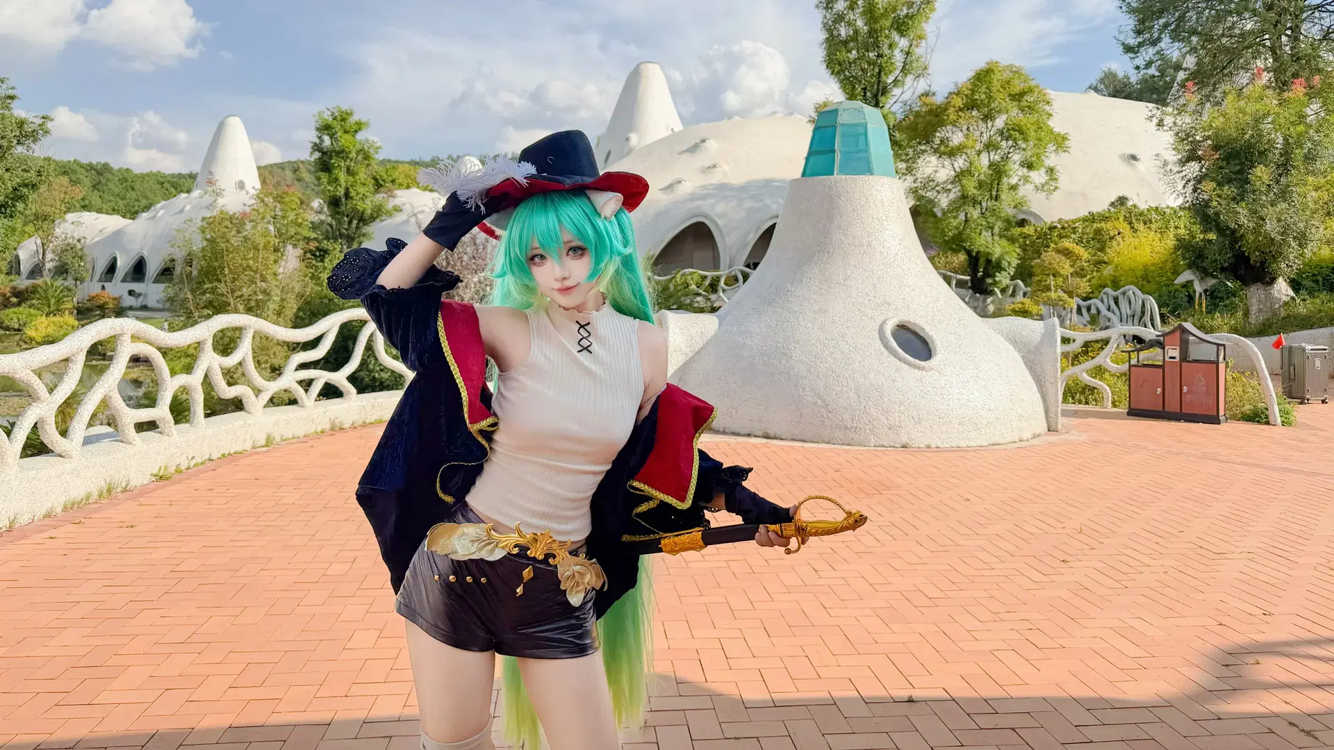 初音ミクコスプレ 長靴をはいた猫の剣士姿、鳳龍湾アラジンタウン冒険記 - 是一只小鱼北 - 7枚目