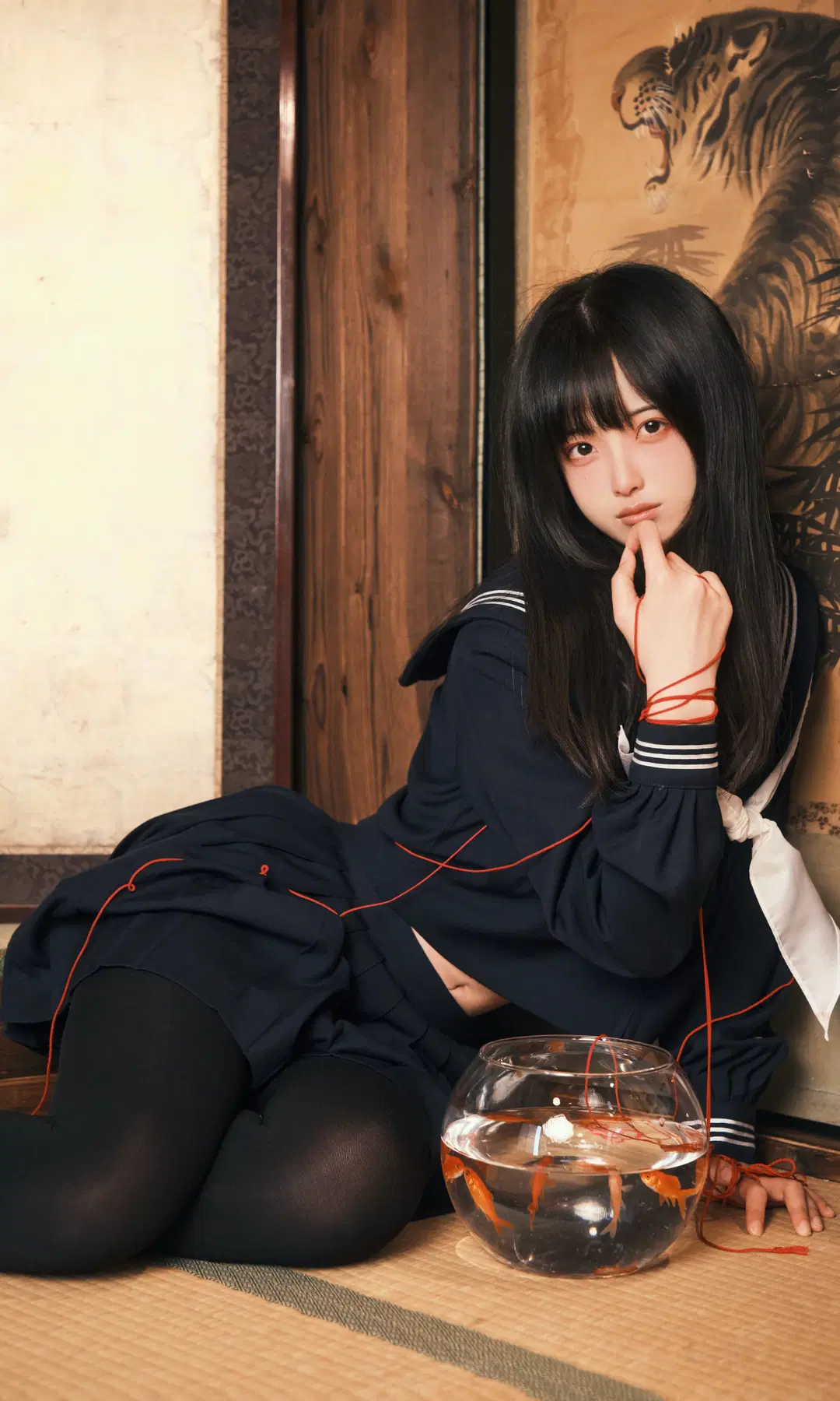 cosplay, 水手服, 黑丝, 日系写真, 富士胶片