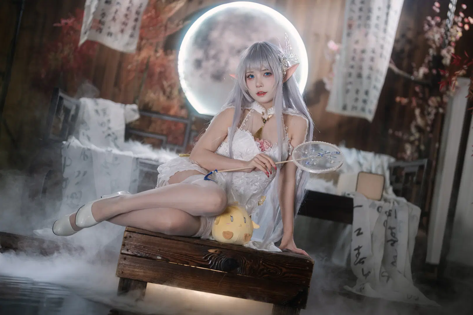 【アルビオンコスプレ】『アズールレーン』月光に佇む気だるげな白ドレスのエルフ - Takyi柒月 - 4枚目