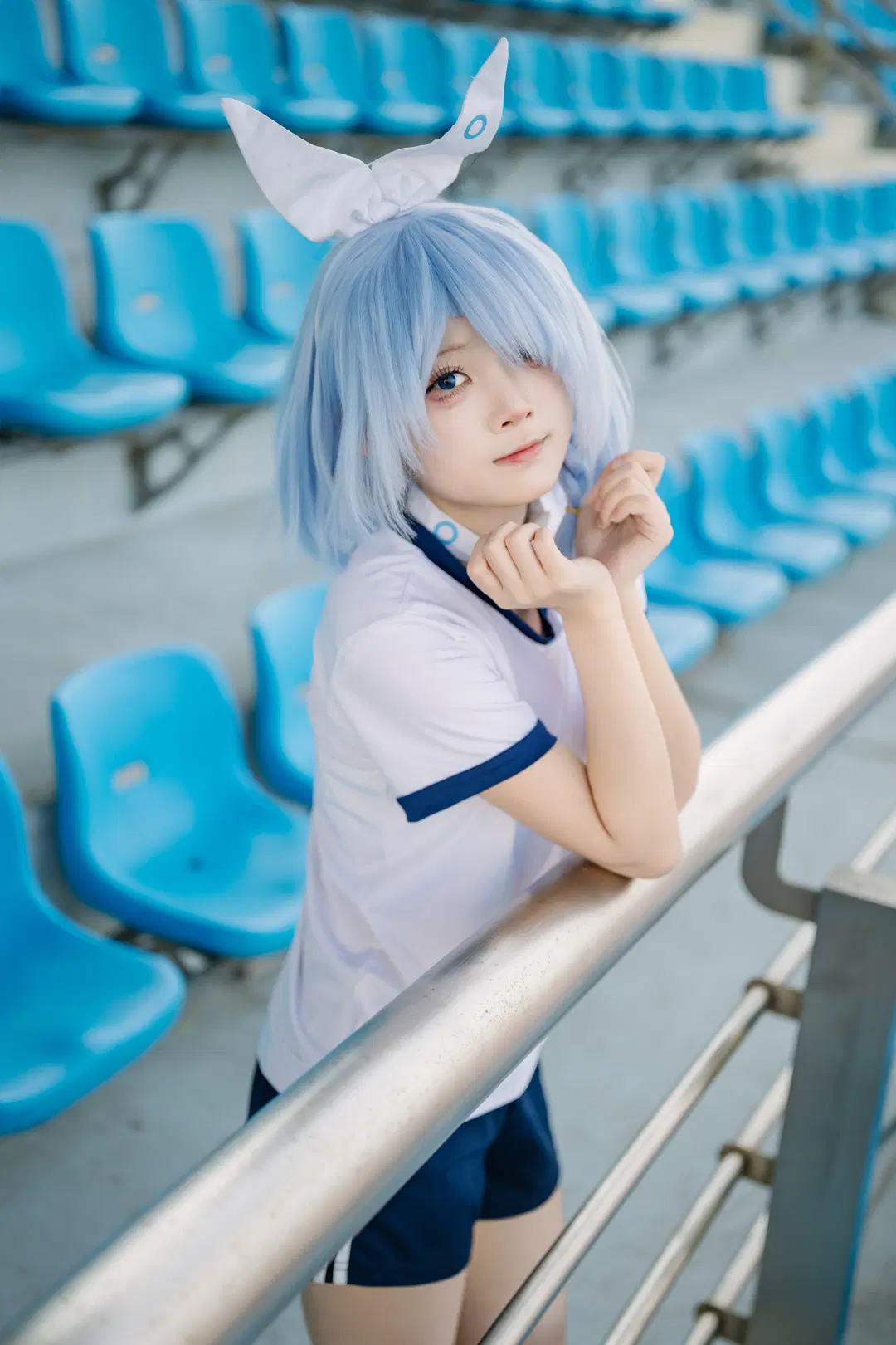 【阿罗娜cos】体育场的蓝白夏日，体操服日常记录 - Takyi柒月 - 第4张