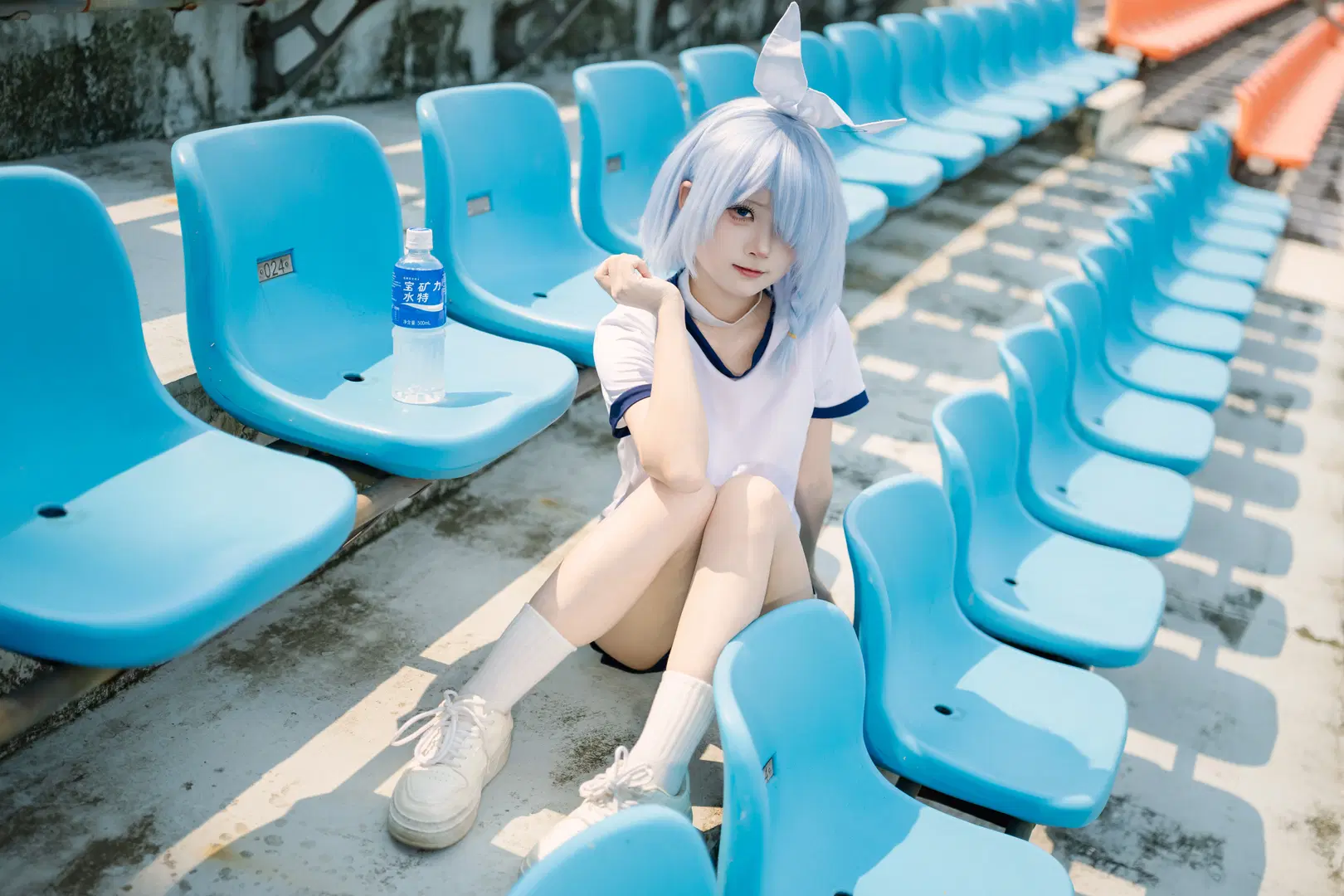 【阿罗娜cos】体育场的蓝白夏日，体操服日常记录 - Takyi柒月 - 第6张