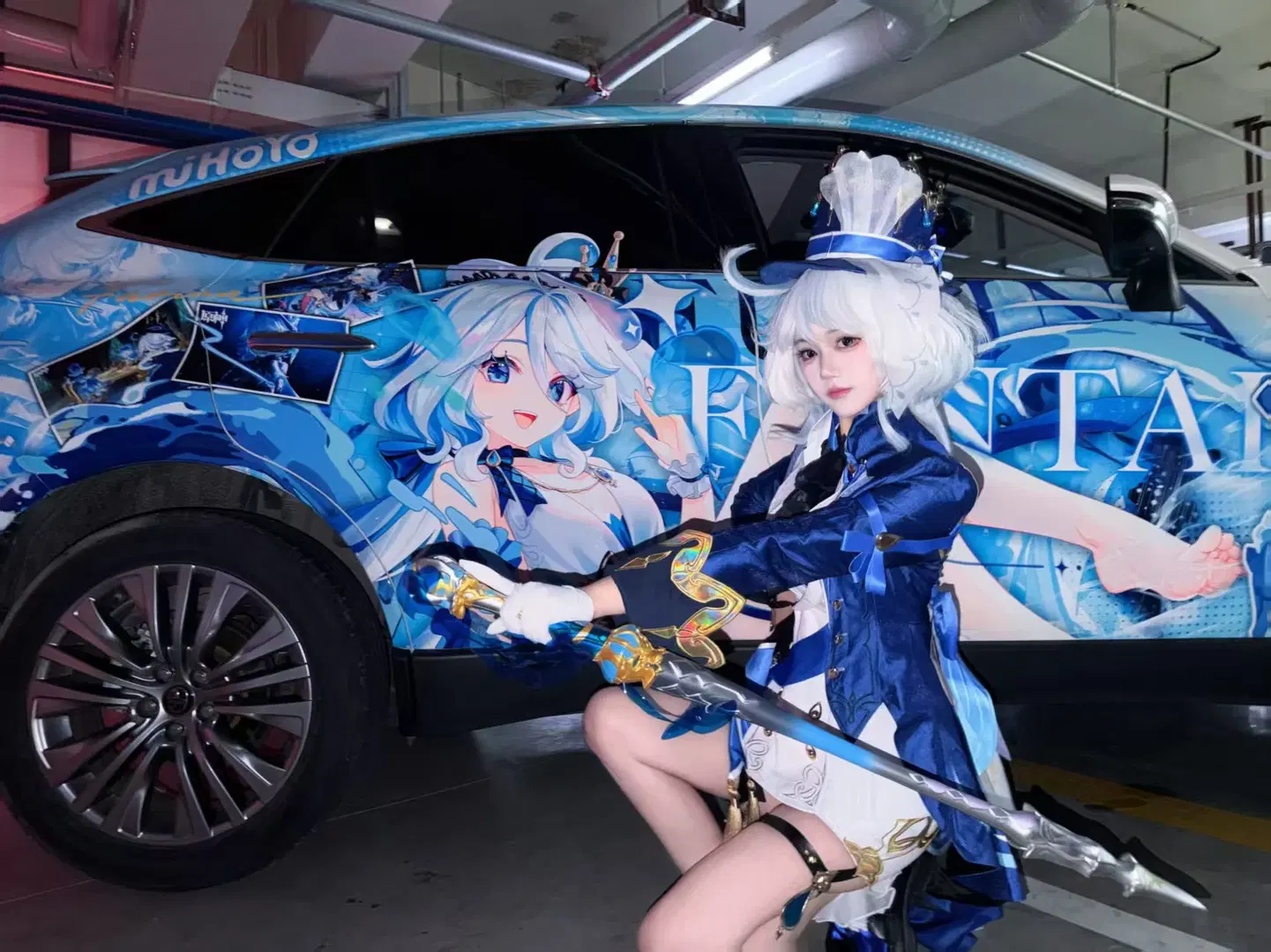 痛车, 蓝白洋装, 地下车库摄影, 郑州ZCZ漫展, cosplay扩列