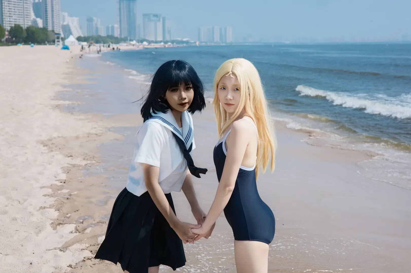 泳装cos, 海边写真, 小舟潮cos, 夏日重现, 小舟澪