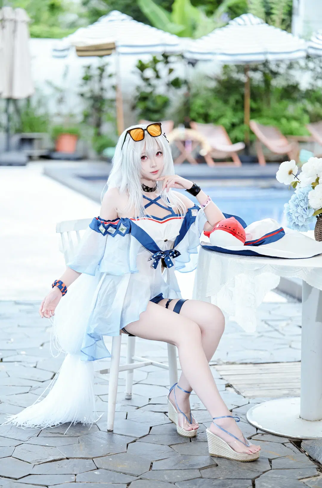 【スカジ コスプレ】南寧のプールサイドで紡ぐ夏のロケ撮影記録 - 面包 - 5枚目