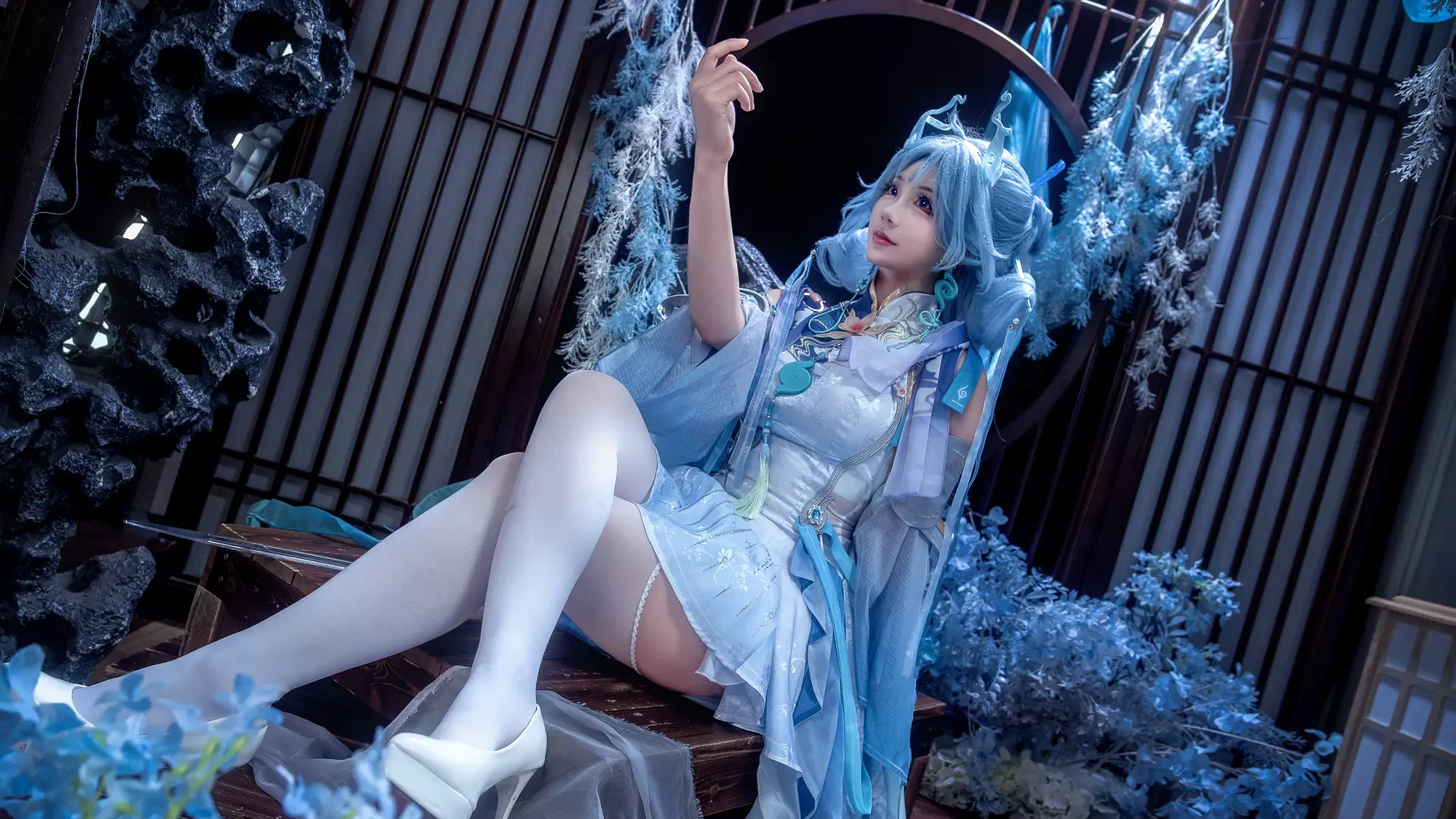 鳴潮, 古風コスプレ, 白ストッキング, 清宵コスプレ, 鳴潮 清宵