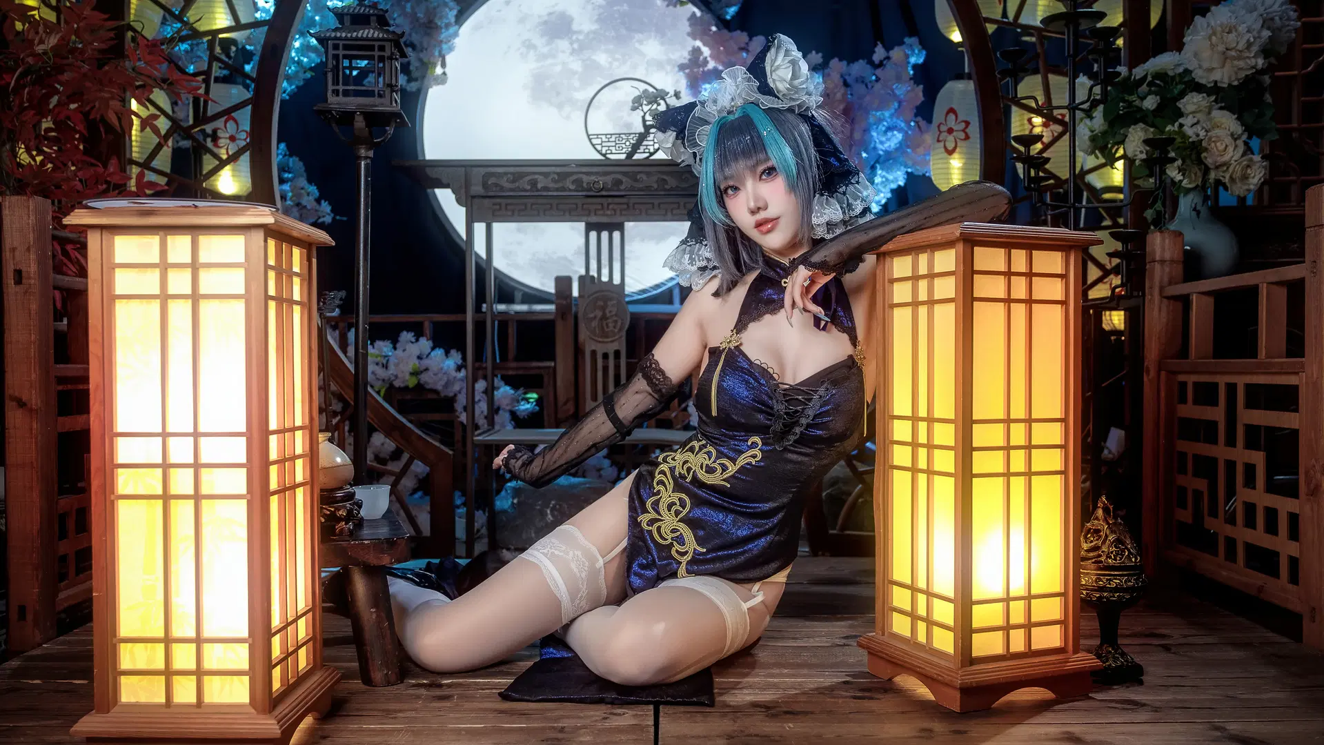 【柴郡cos】碧蓝航线柴郡猫的月下旗袍夜 - Schmidt_R2_Schilling - 第4张