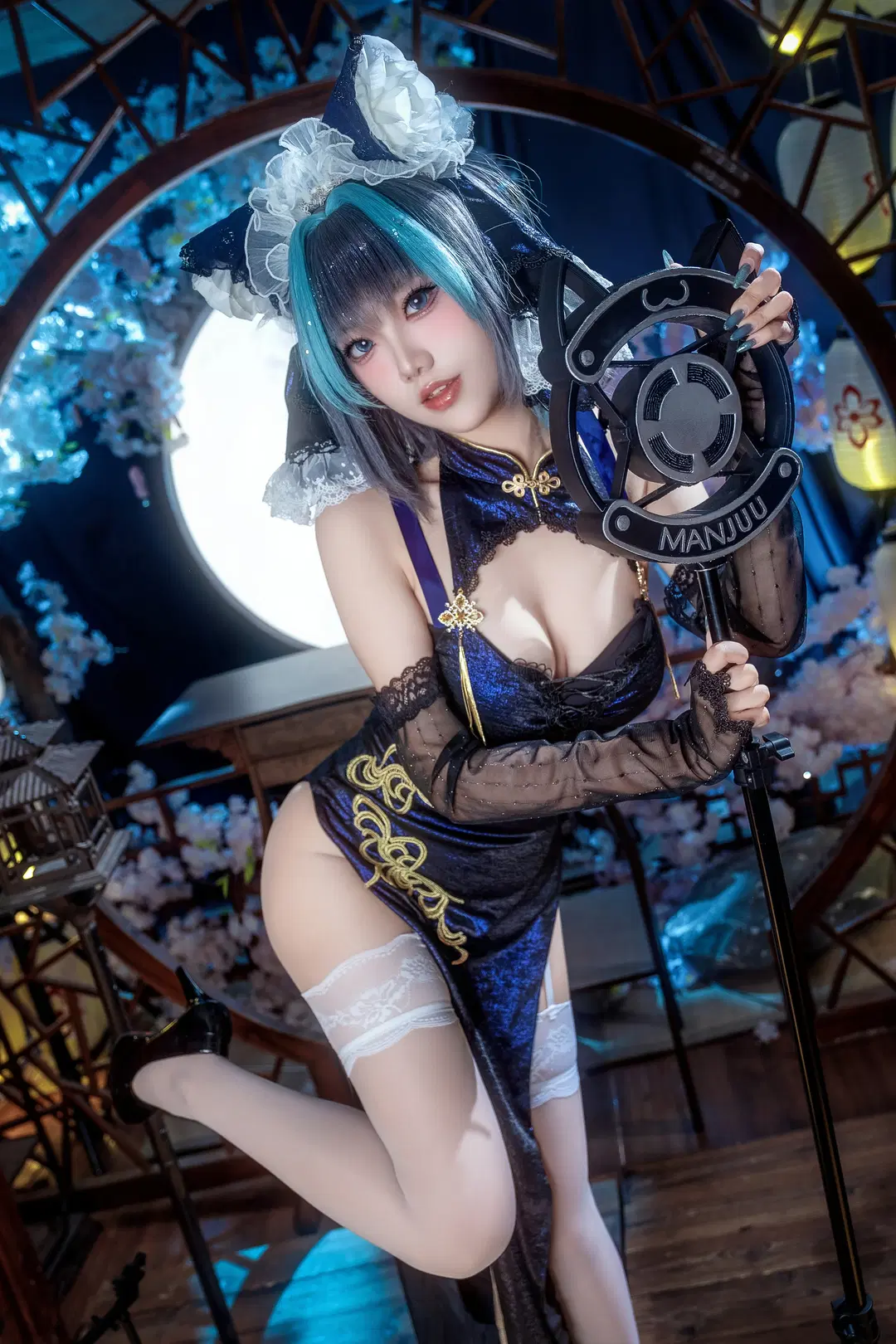 【柴郡cos】碧蓝航线柴郡猫的月下旗袍夜 - Schmidt_R2_Schilling - 第6张