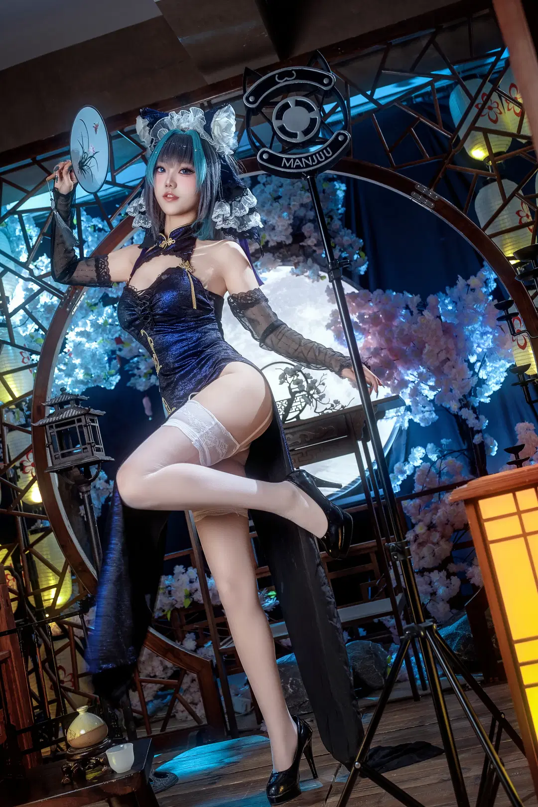 【柴郡cos】碧蓝航线柴郡猫的月下旗袍夜 - Schmidt_R2_Schilling - 第8张