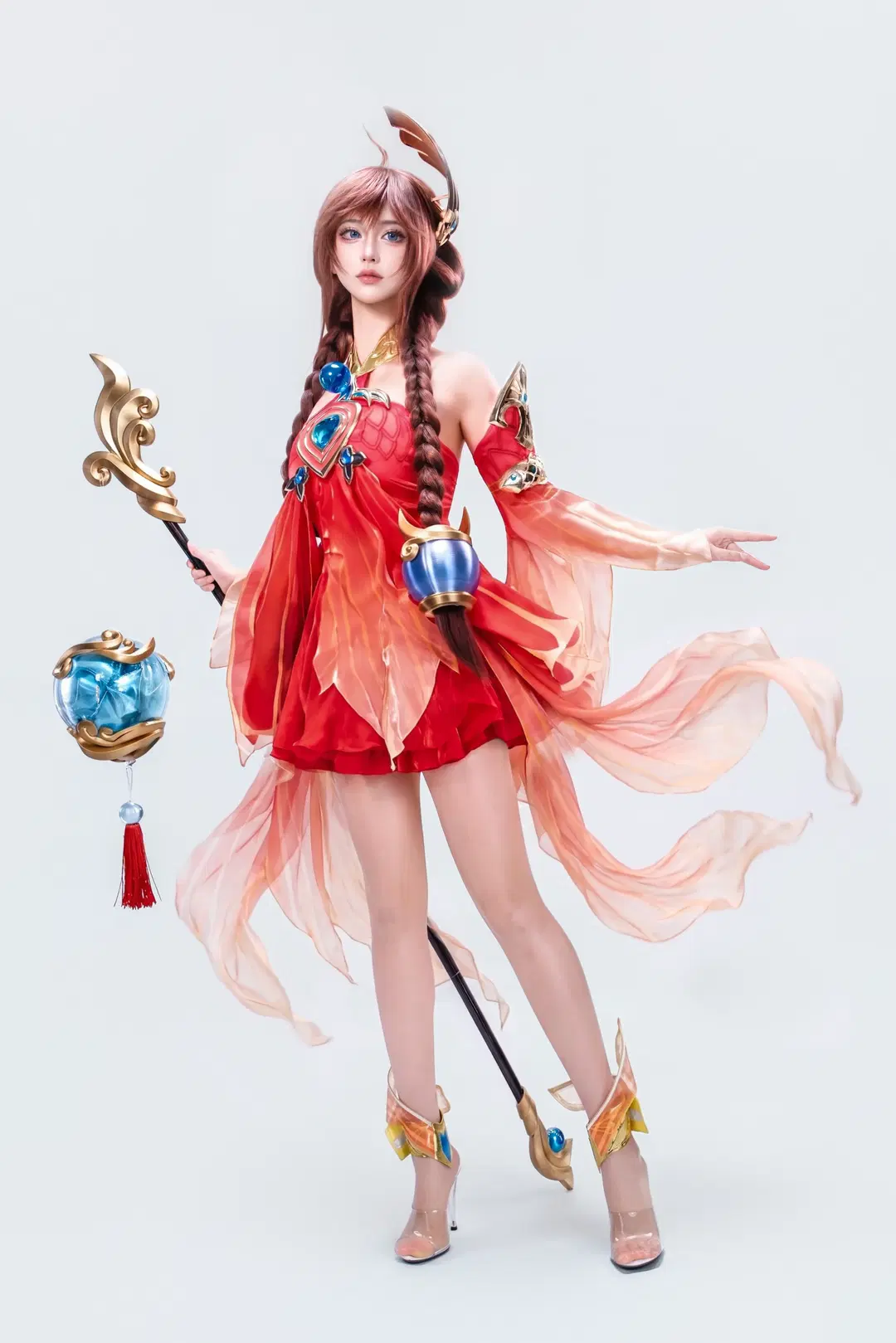 【大乔cos】化身王者荣耀的御姐，红裙法杖写真 - 西米露📷（随缘找模特） - 第3张
