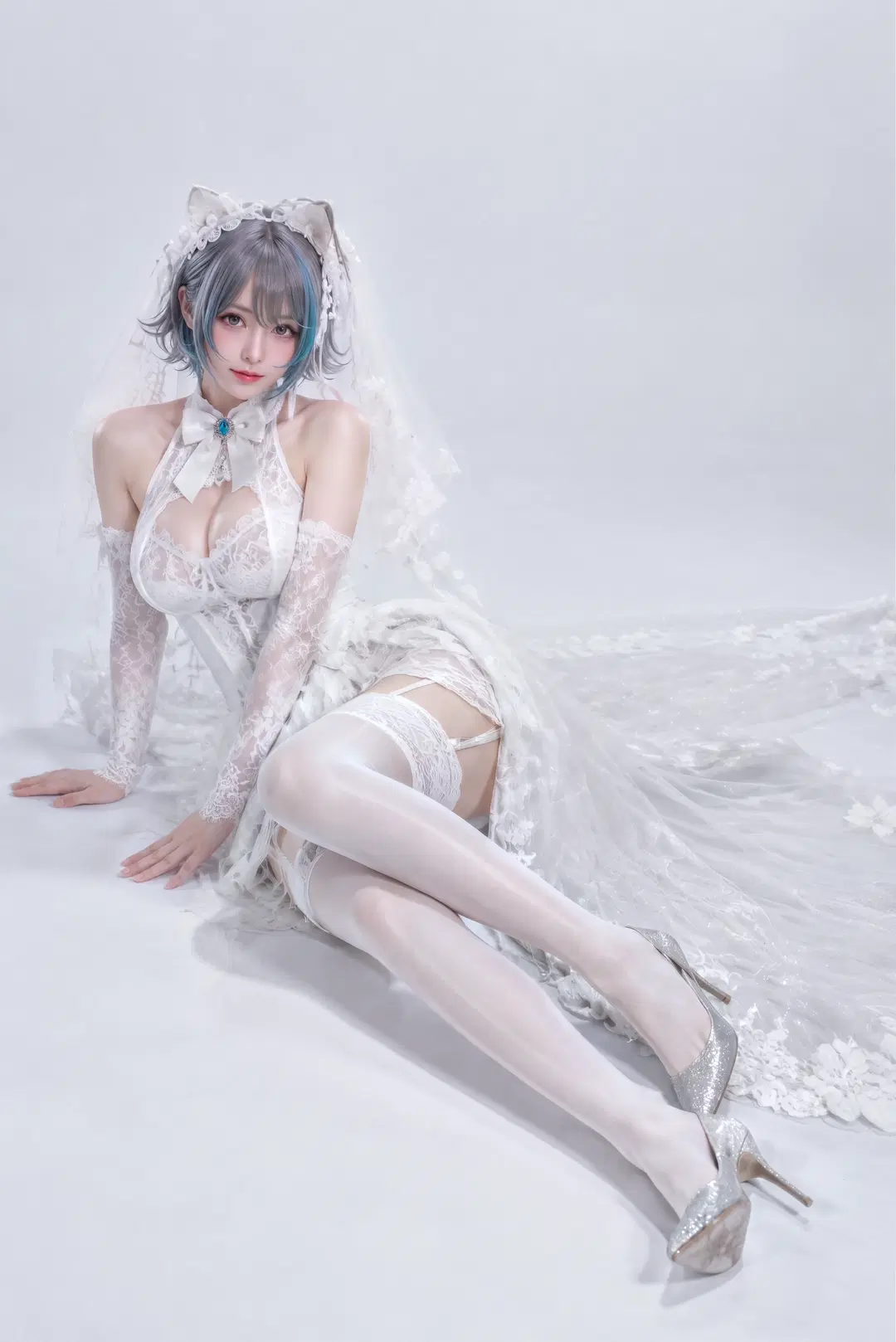 【柴郡cos】碧蓝航线花嫁造型展现纯白性感 - 西米露📷（随缘找模特） - 第4张