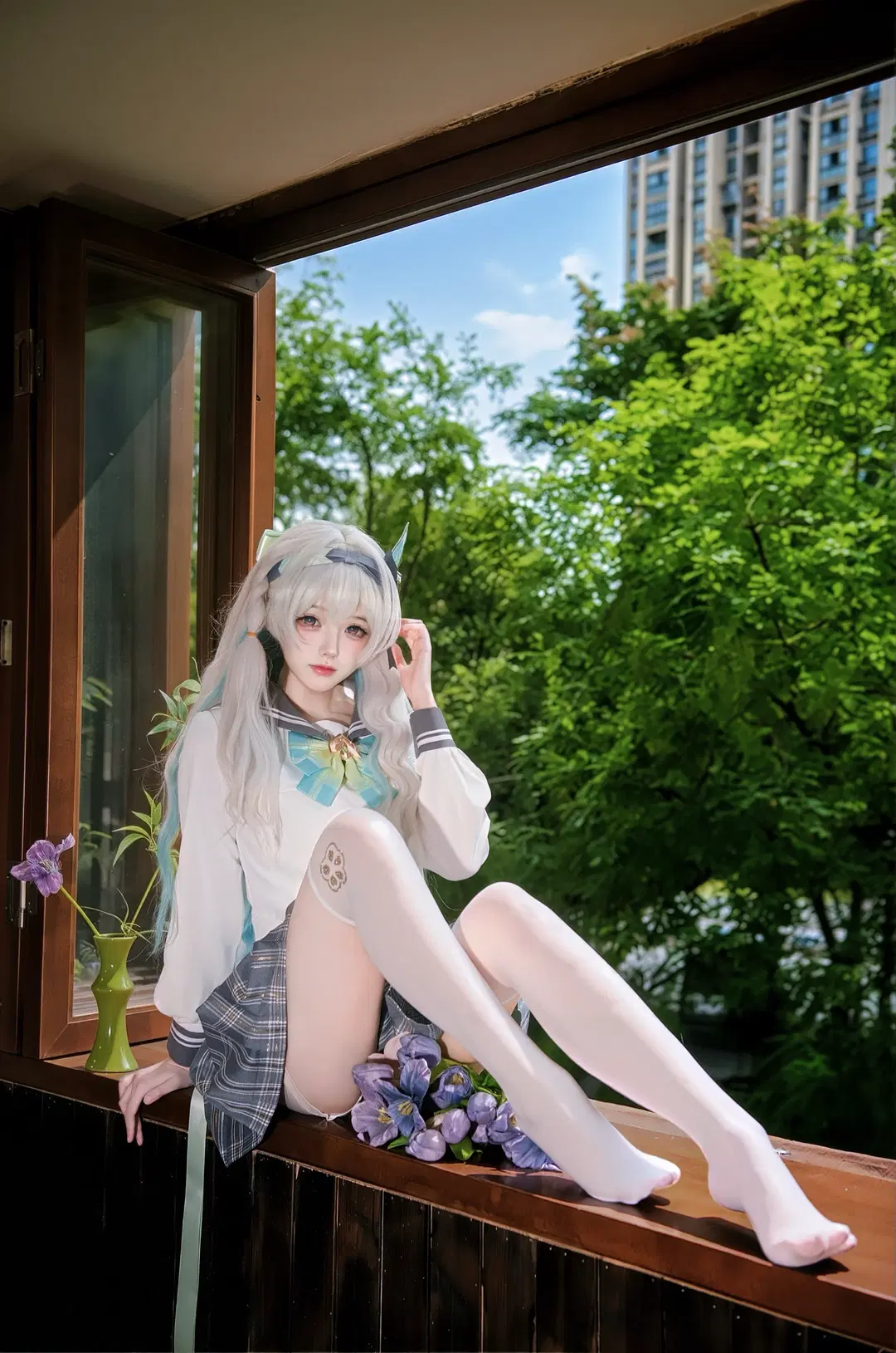崩坏星穹铁道, 流萤cos, 春日手信, 白丝, 重庆约拍