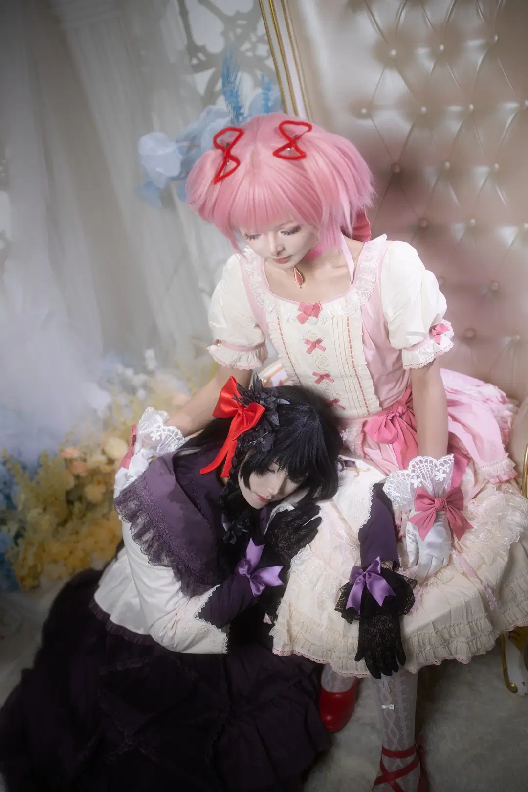 【鹿目圆cos】魔法少女小圆花海画框中的梦幻定格