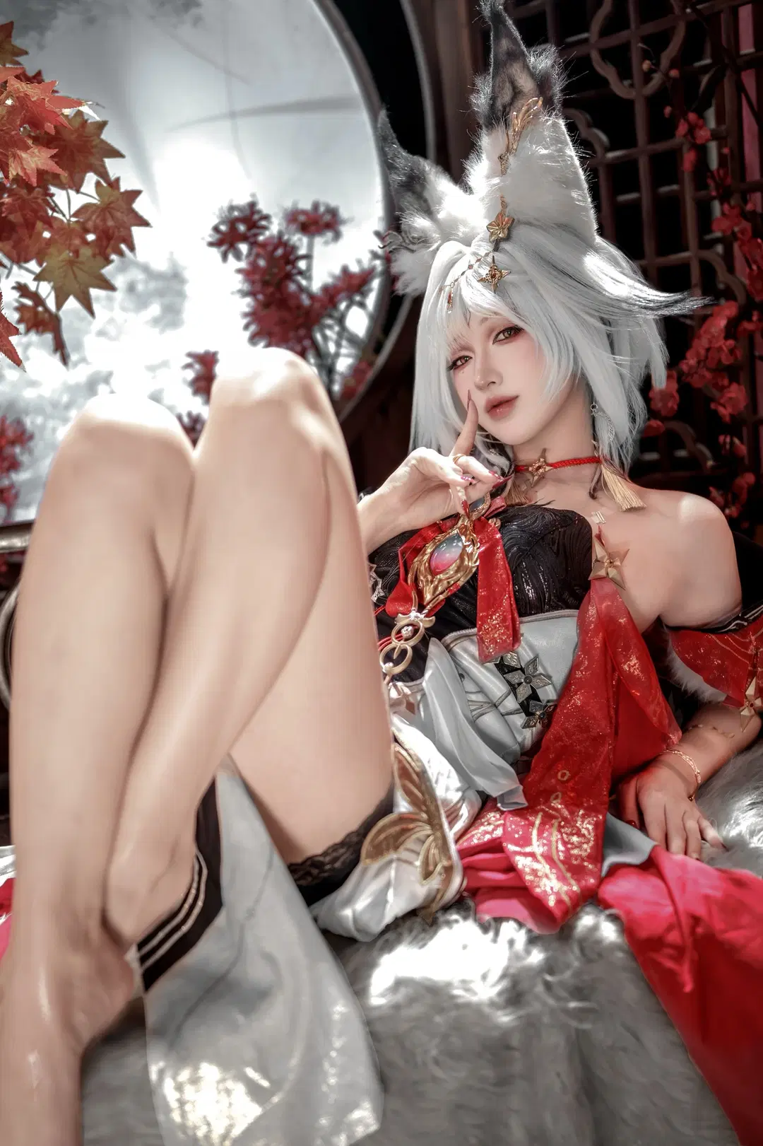 鸣潮, 鸣潮cos, 兽耳cos, 心月狐cos, 黑丝袜cos