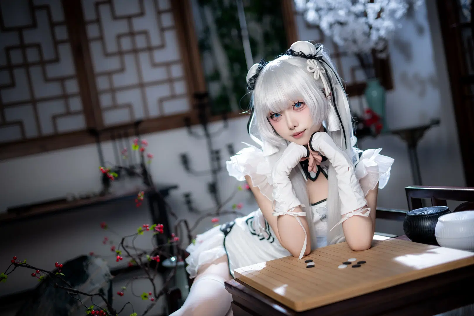 【殷紫萍cos】永劫无间玉髓冰心，水墨国风与白丝的碰撞 - mile7758 - 第9张