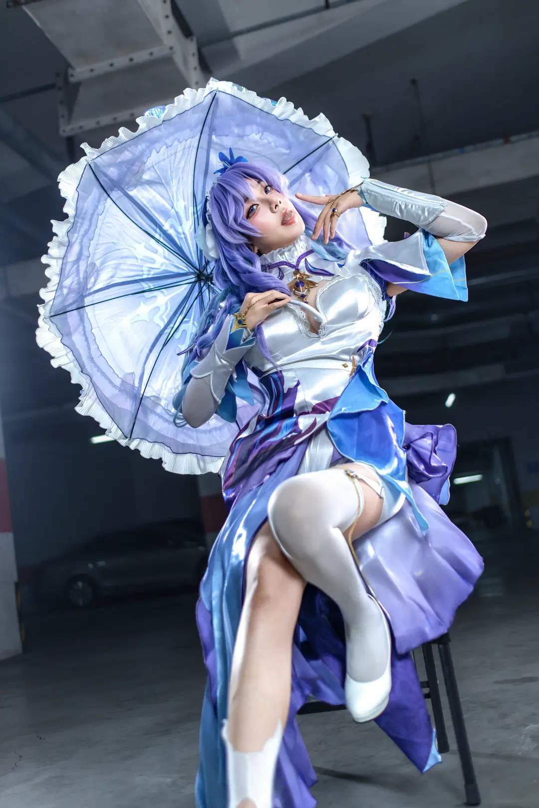 Wuthering Waves, White stockings, Fantasy style, Game cosplay, Cantarella Fisalia cosplay
