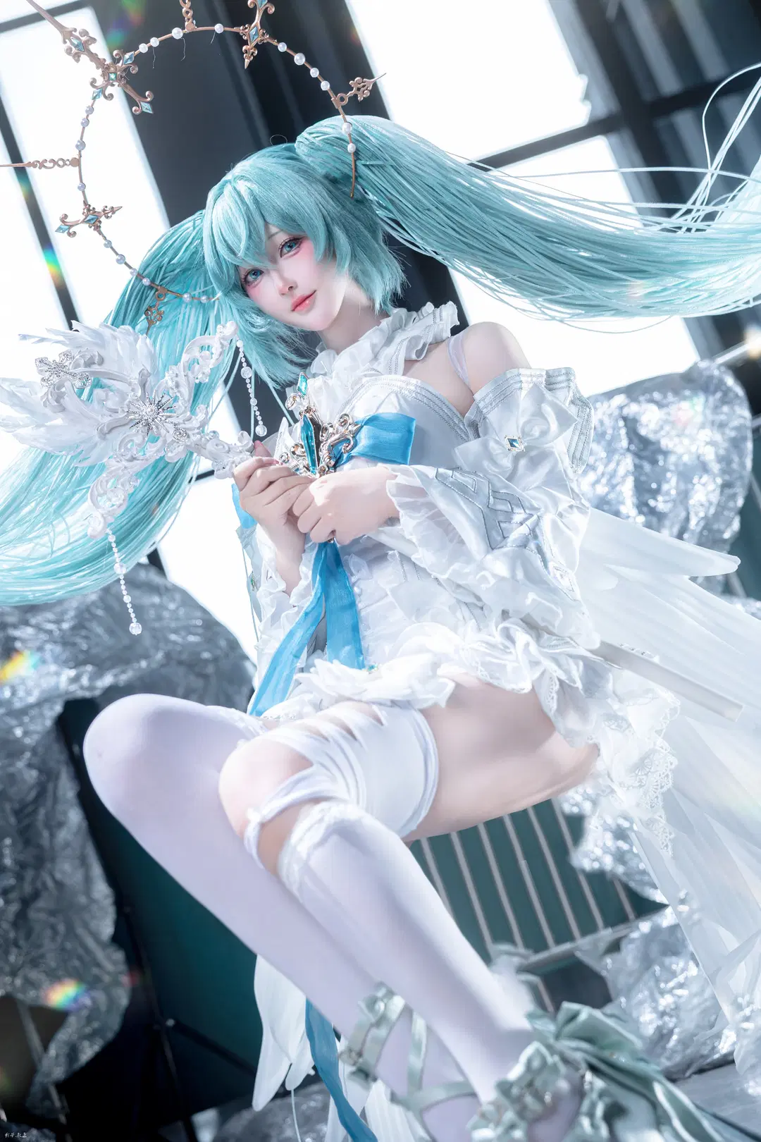 【初音未来cos】天使降临CICF，第一次出自己推的初音未来 - 羽生三未 - 第2张