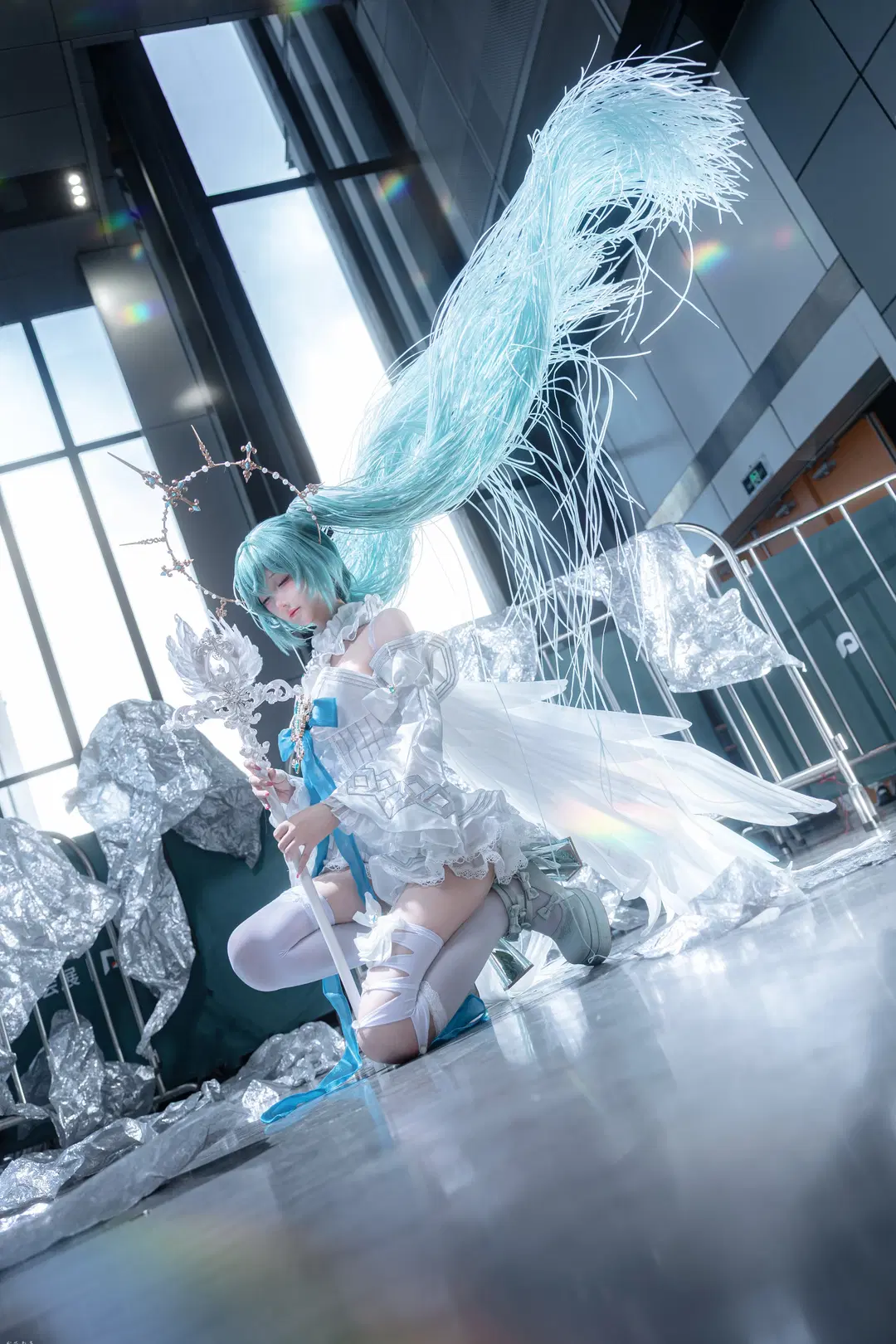 【初音未来cos】天使降临CICF，第一次出自己推的初音未来 - 羽生三未 - 第3张