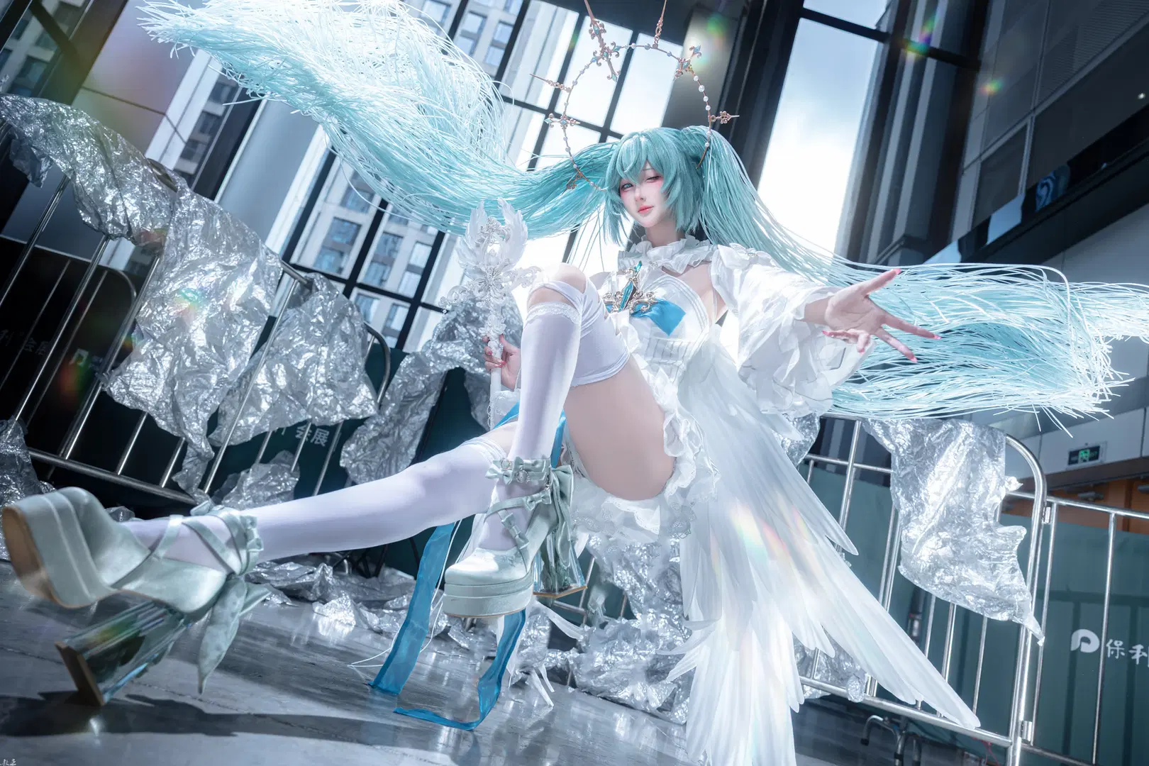 【初音未来cos】天使降临CICF，第一次出自己推的初音未来