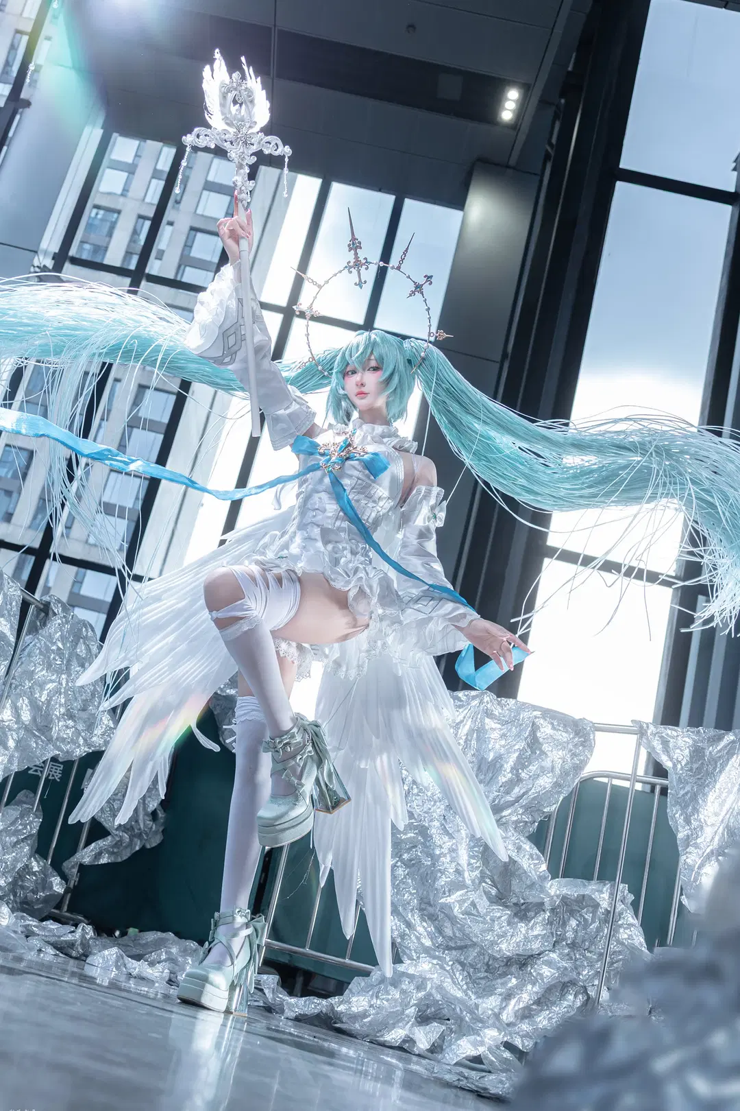 【初音未来cos】天使降临CICF，第一次出自己推的初音未来 - 羽生三未 - 第6张