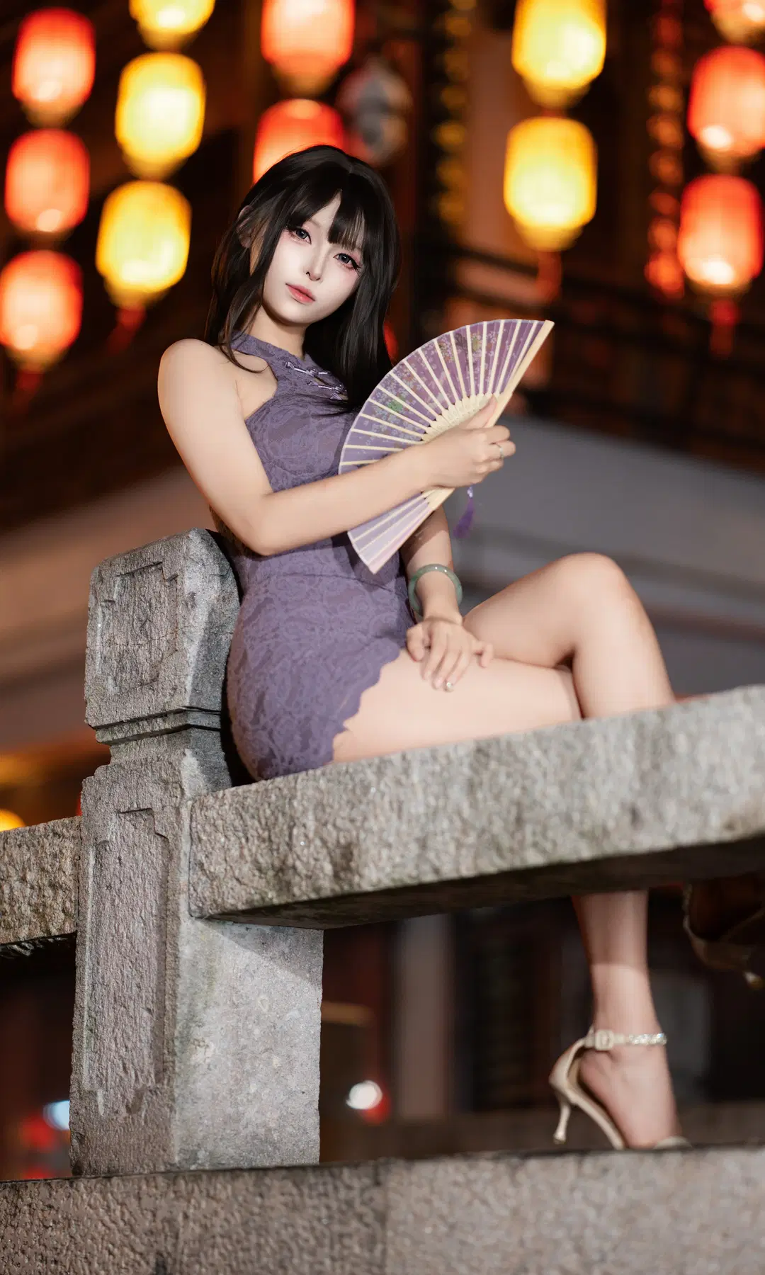 氛围感写真, 夜景人像, 国风旗袍cos, 折扇拍照, 大姐姐风