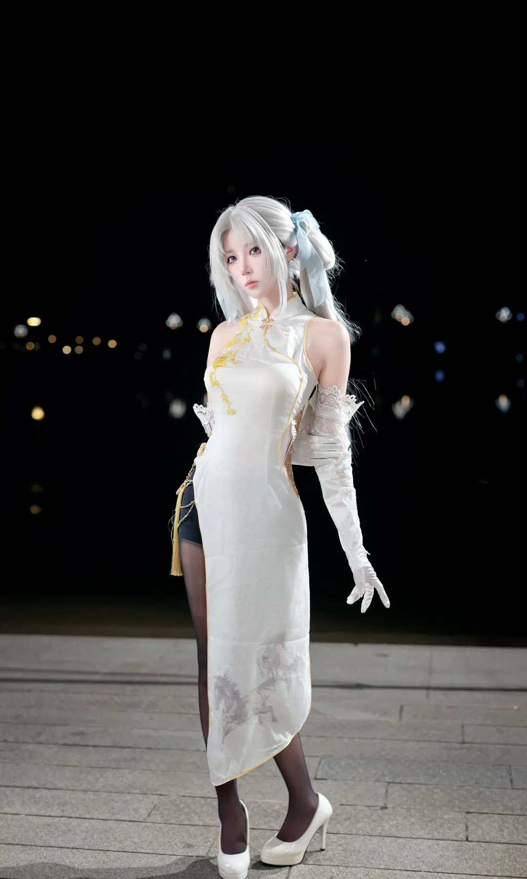 【顧清寒cos】永劫無間白旗袍漫展夜景返圖 - 欧卡司机罗师傅 - 第2張