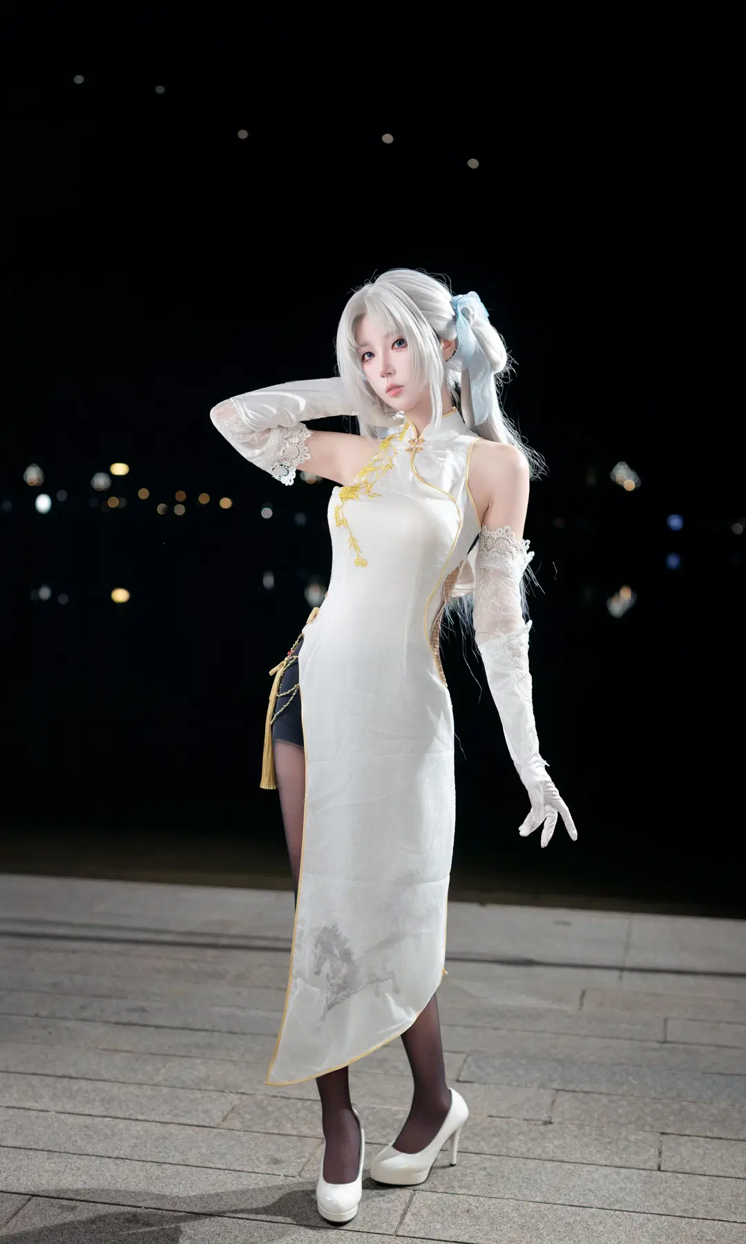 【顧清寒cos】永劫無間白旗袍漫展夜景返圖 - 欧卡司机罗师傅 - 第5張