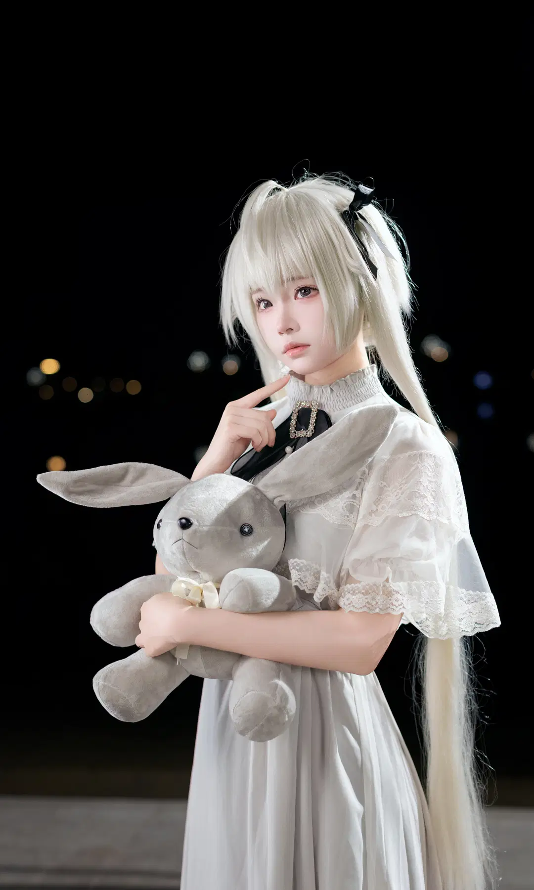 【春日野穹cos】缘之空里的经典银发白裙造型 - 欧卡司机罗师傅 - 第4张