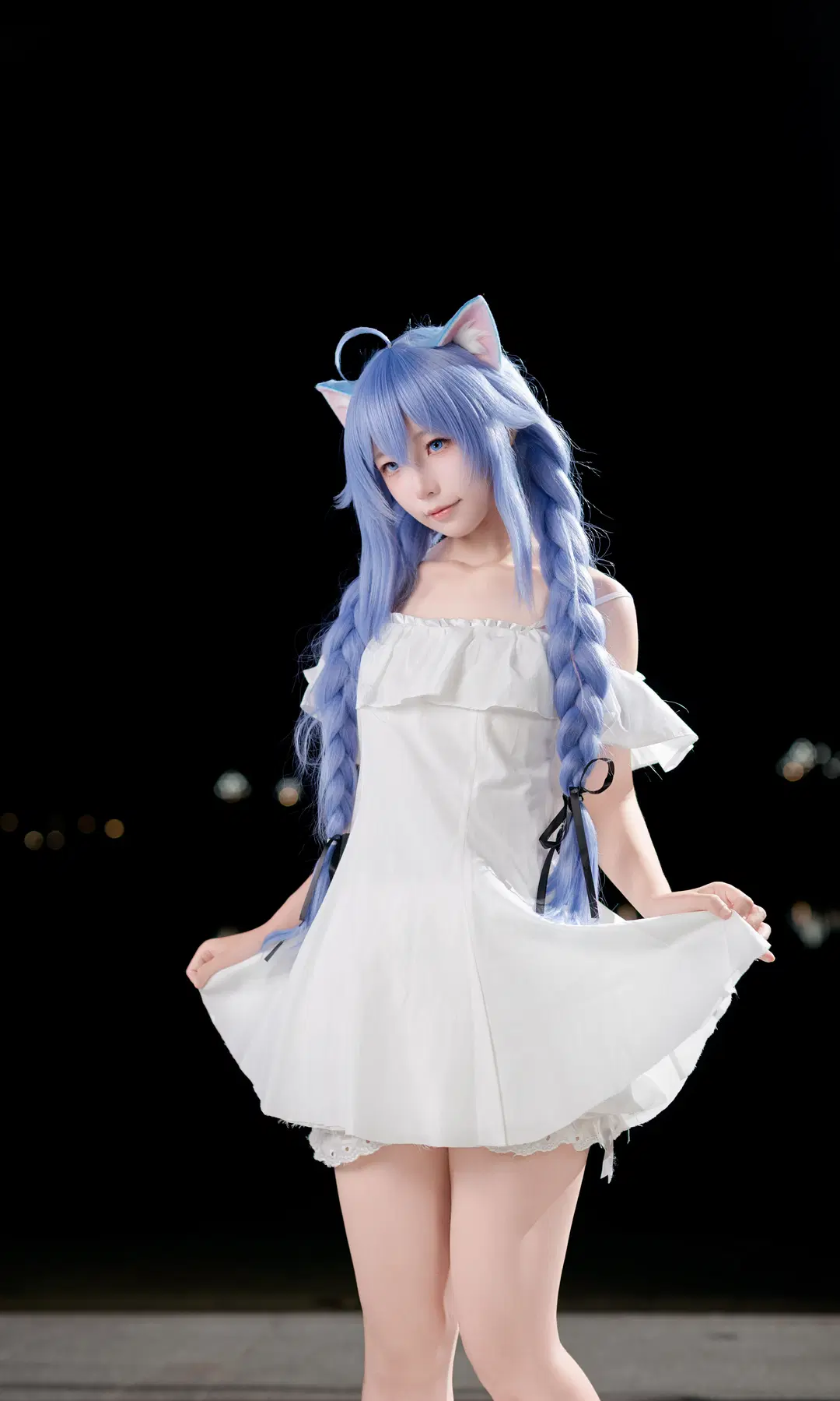 【Roxy cosplay】Mushoku Tensei: Jobless Reincarnation at Chengdu World Line Anime Exhibition: The Mage in a White dress with cat ears by 欧卡司机罗师傅 - Image 2