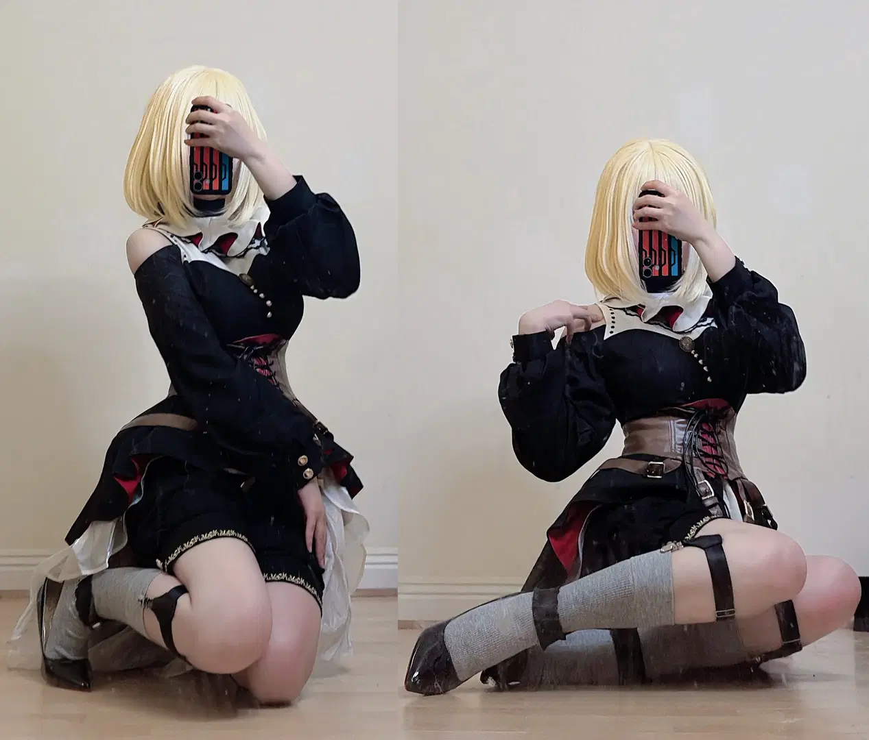 【三角初华cos】复古黑红洋装与束腰搭配记录 - 津岛小恶魔😈 - 第6张