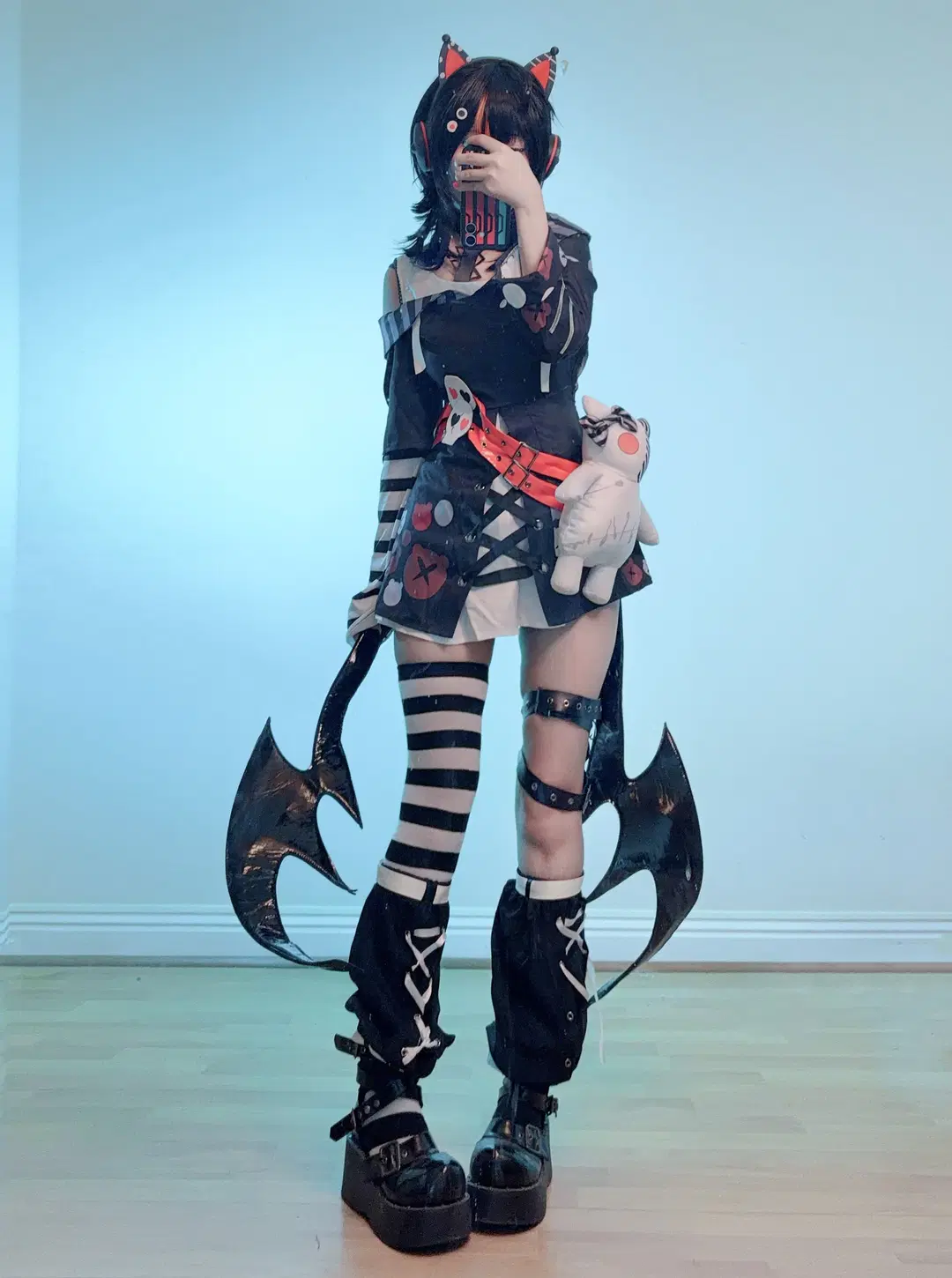 魔法少女的魔女审判, 哥特风cos, 黑白条纹丝袜, 泽渡可可cos, 魔女化