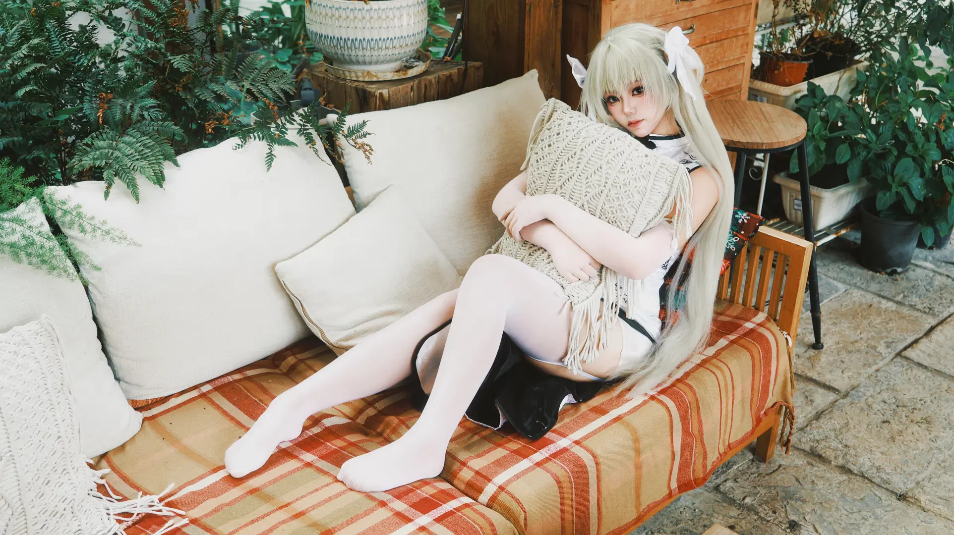 【穹妹cos】緣之空的白旗袍與白絲搭配 - Little Z - 第3張