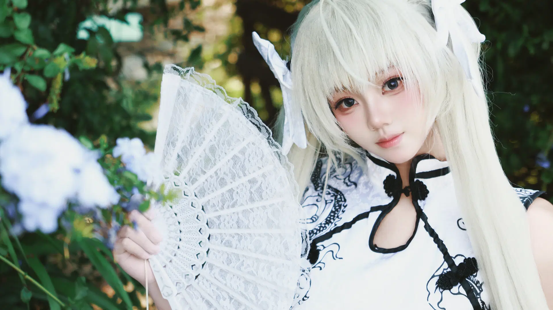 【穹妹cos】緣之空的白旗袍與白絲搭配 - Little Z - 第8張